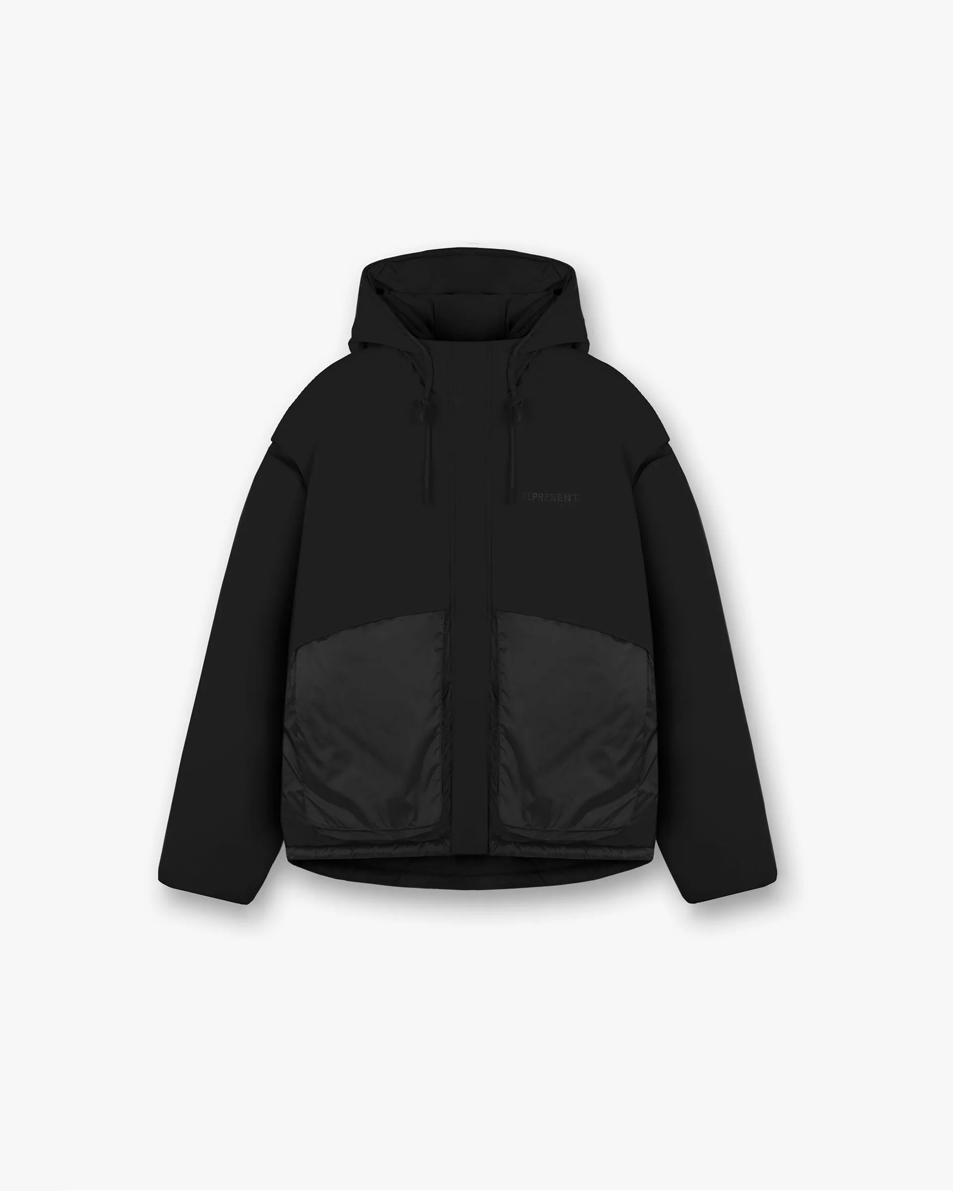 Layered Hooded Puffer - Jet Black sold by Represent