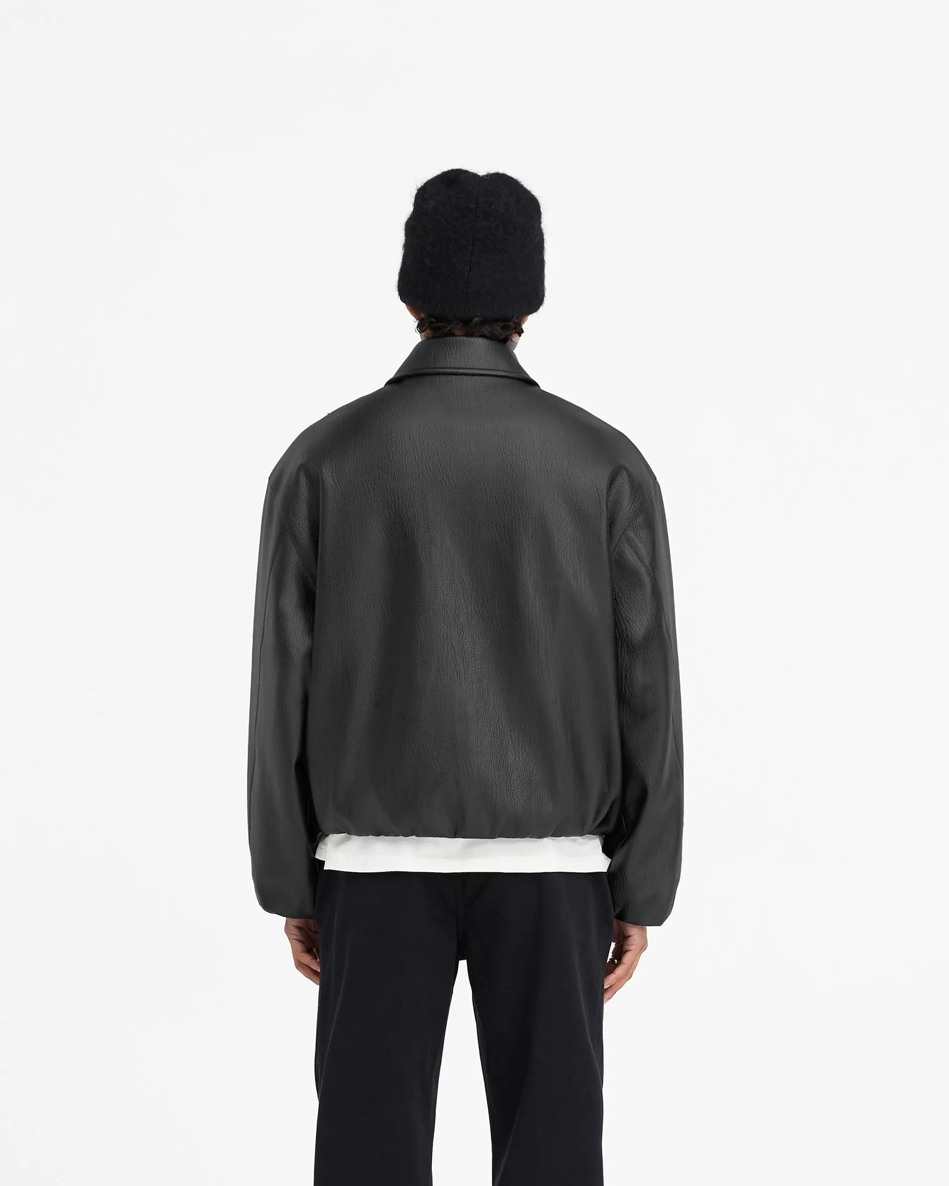 Faux Leather Bomber - Jet Black sold by Represent product image thumbnail 4