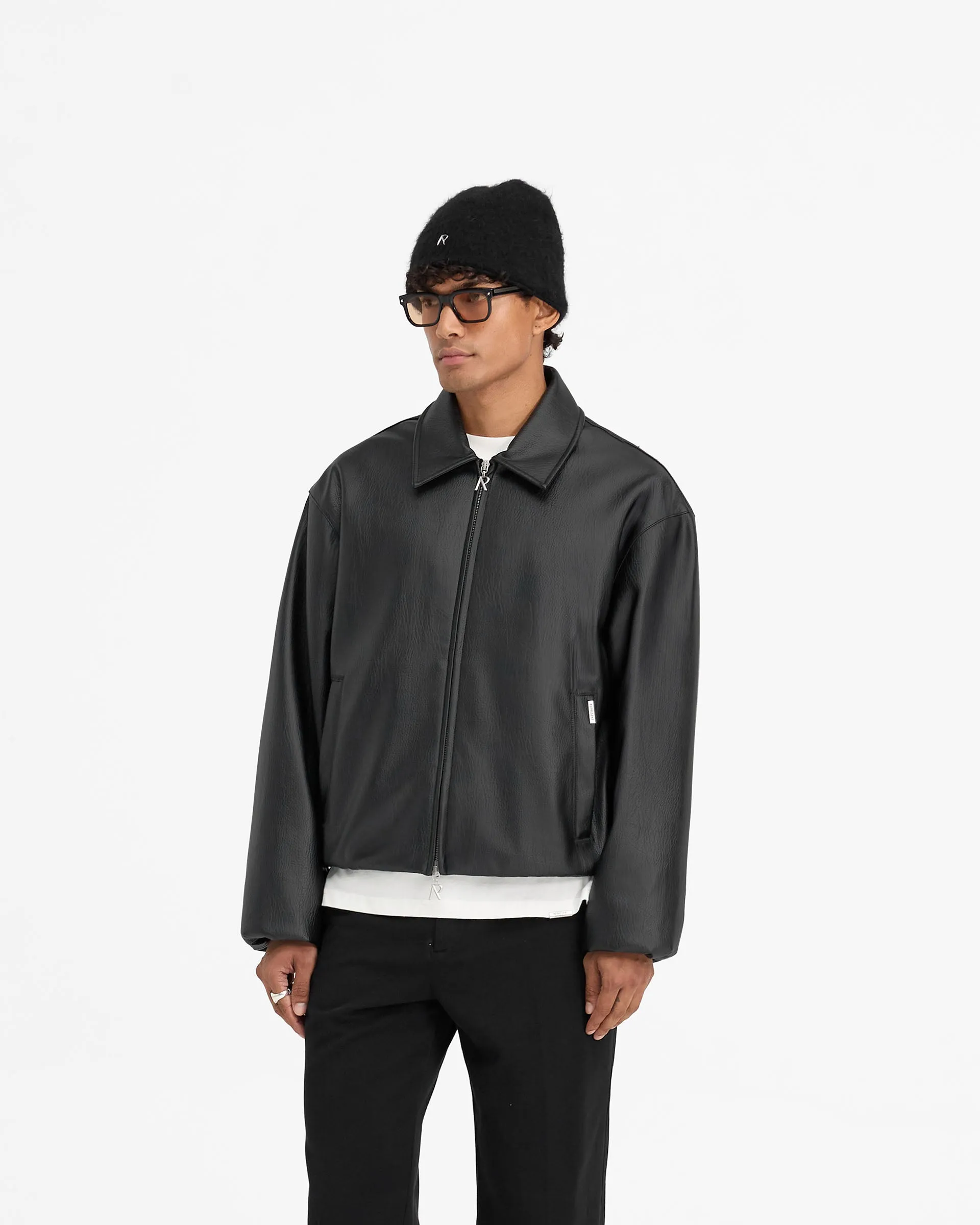 Faux Leather Bomber - Jet Black sold by Represent product image thumbnail 2