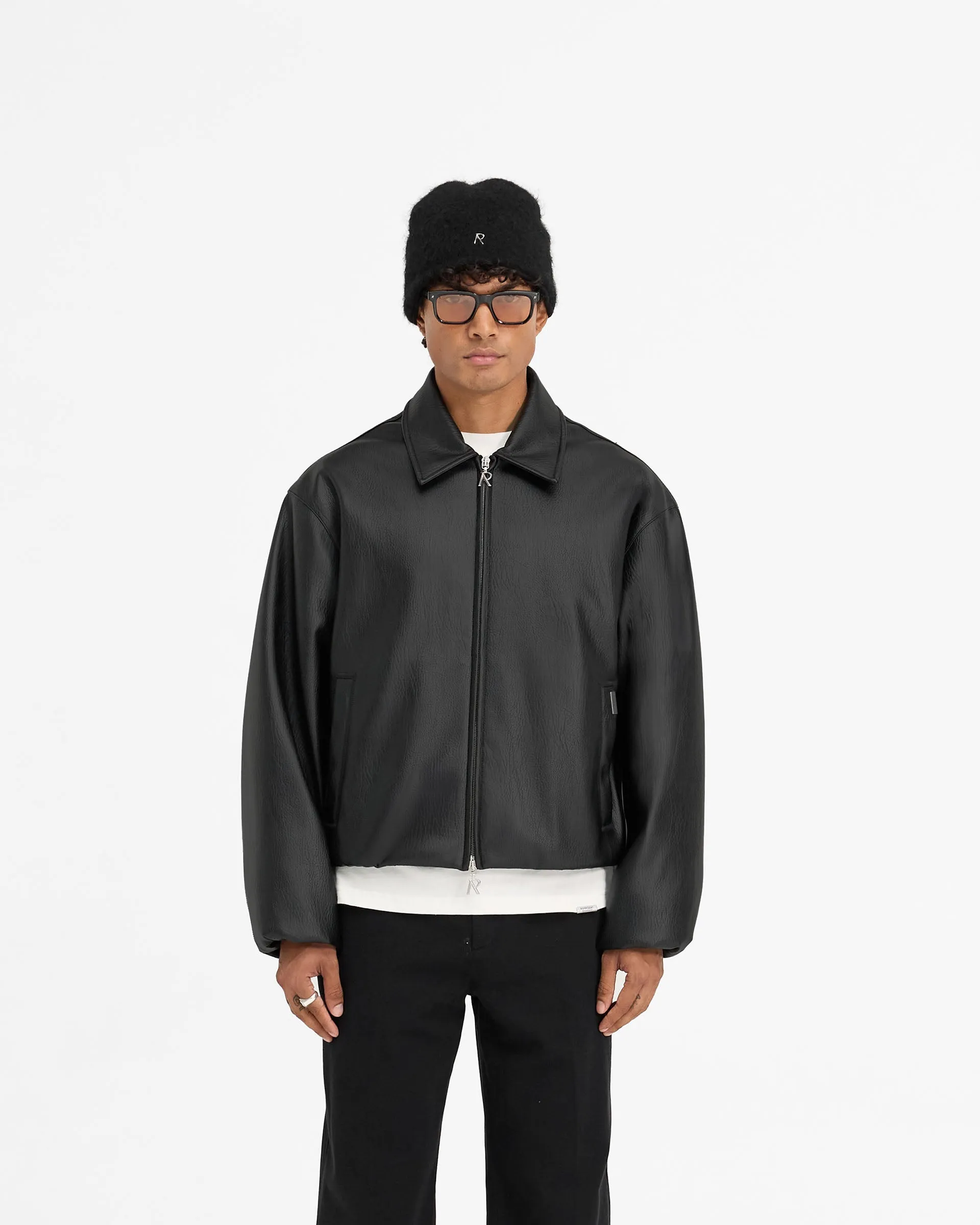 Faux Leather Bomber - Jet Black sold by Represent product image thumbnail 3