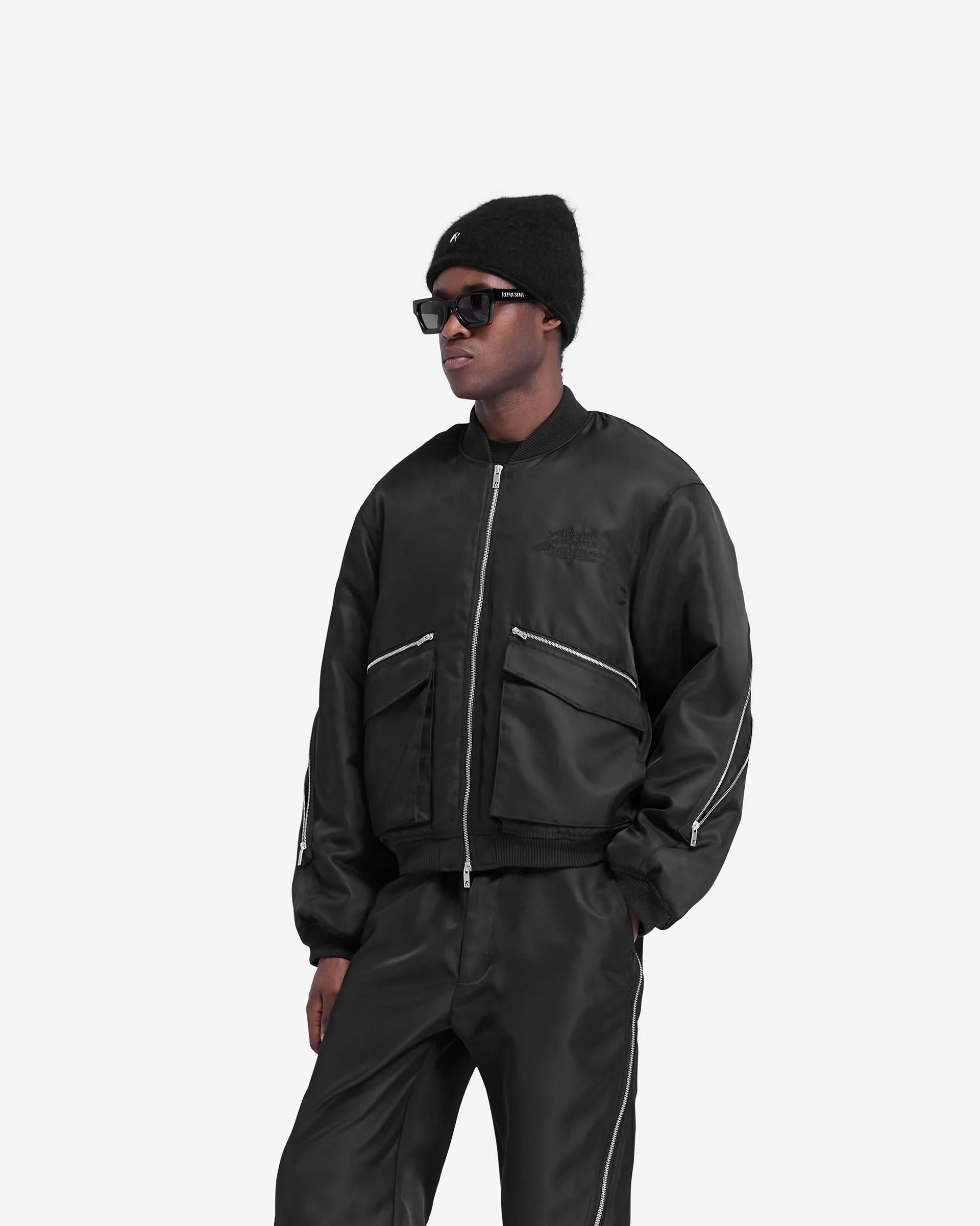 Zip Back Bomber Jacket - Jet Black sold by Represent product image thumbnail 4