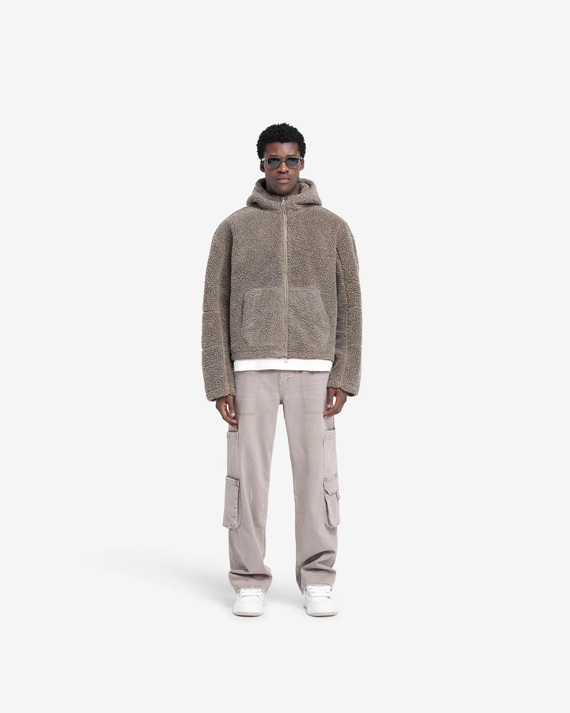 Hooded Fleece Jacket - Rock sold by Represent product image thumbnail 5