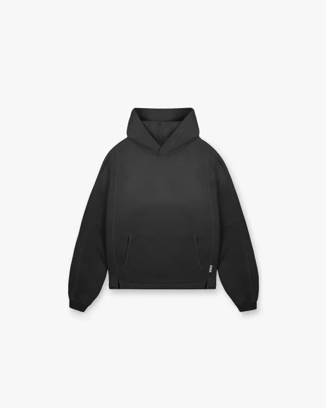 Stepped Hem Hoodie - Stained Black sold by Represent