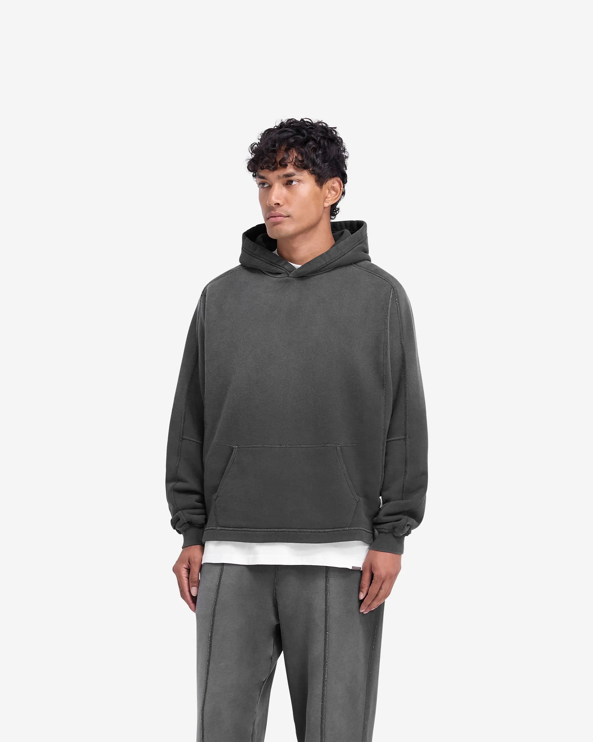 Stepped Hem Hoodie - Stained Black sold by Represent product image thumbnail 4