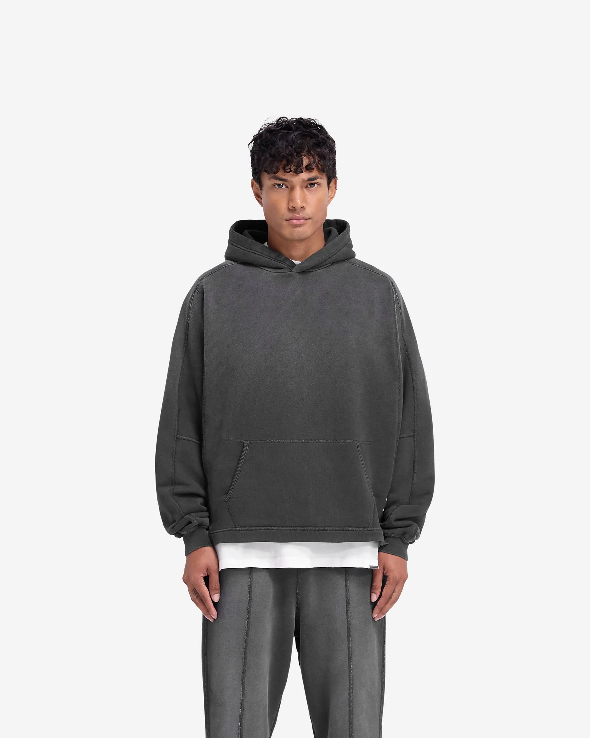 Stepped Hem Hoodie - Stained Black sold by Represent product image thumbnail 3