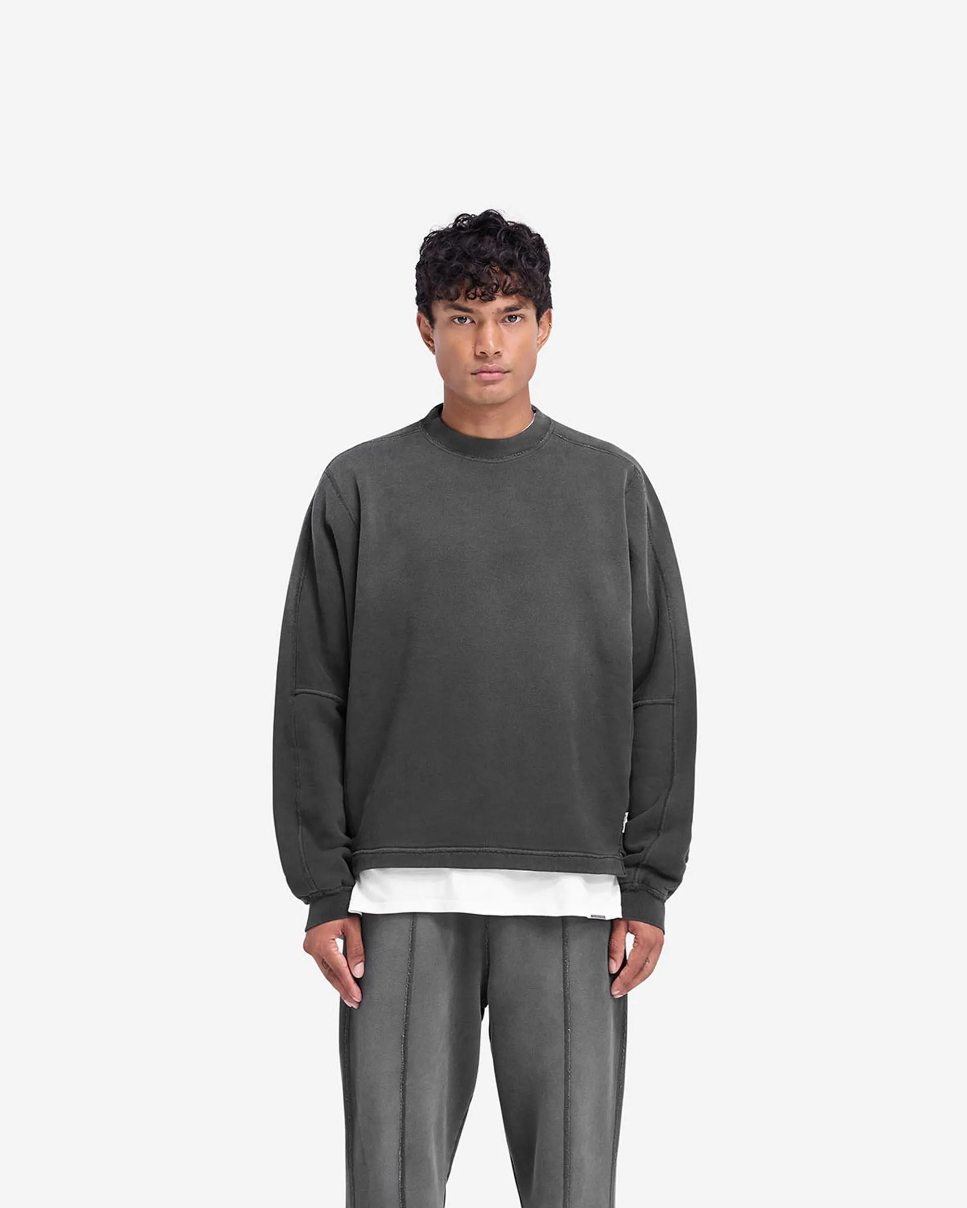 Stepped Hem Sweatshirt - Stained Black sold by Represent product image thumbnail 3