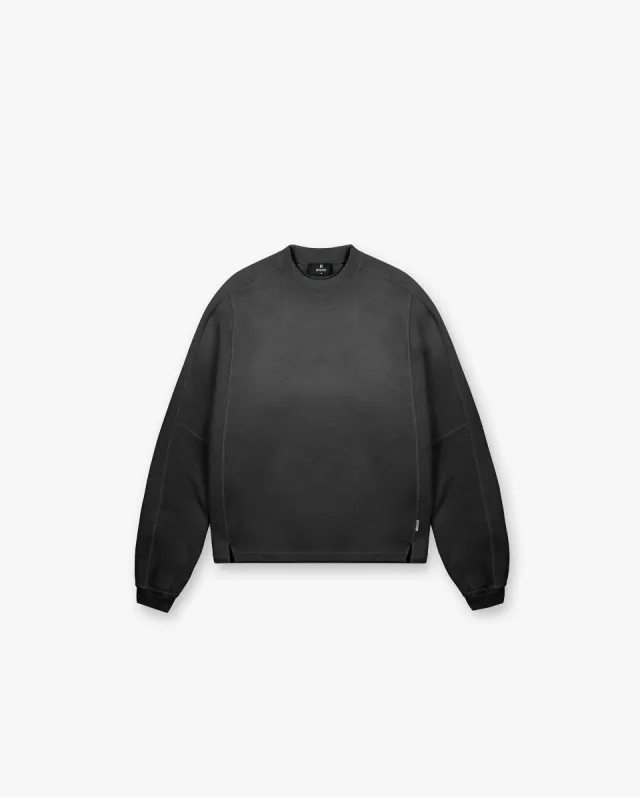 Stepped Hem Sweatshirt - Stained Black sold by Represent