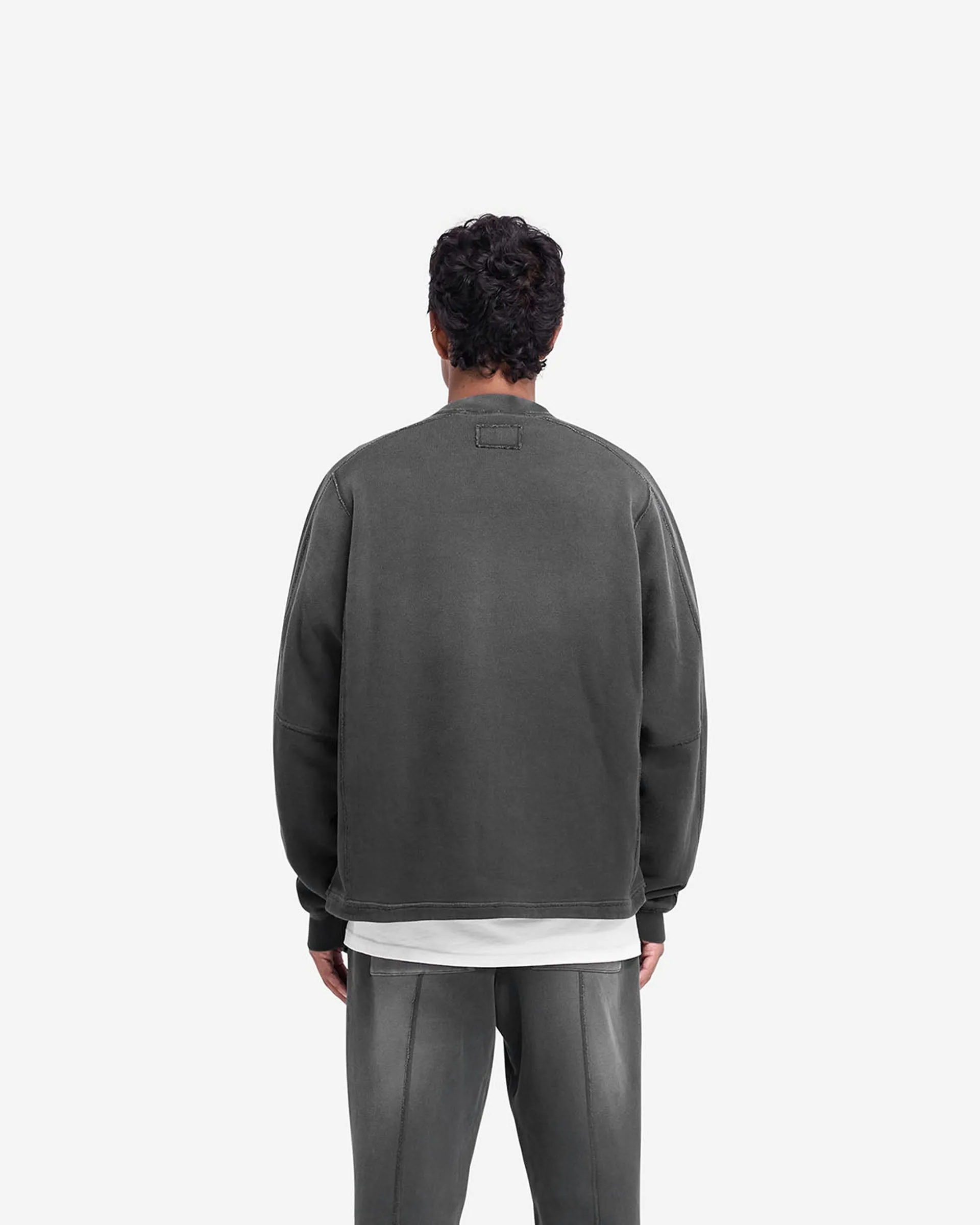 Stepped Hem Sweatshirt - Stained Black sold by Represent product image thumbnail 5