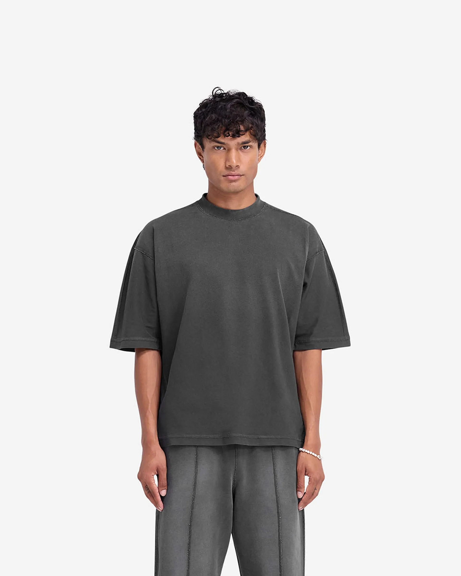 Stepped Hem T-Shirt - Stained Black sold by Represent product image thumbnail 3