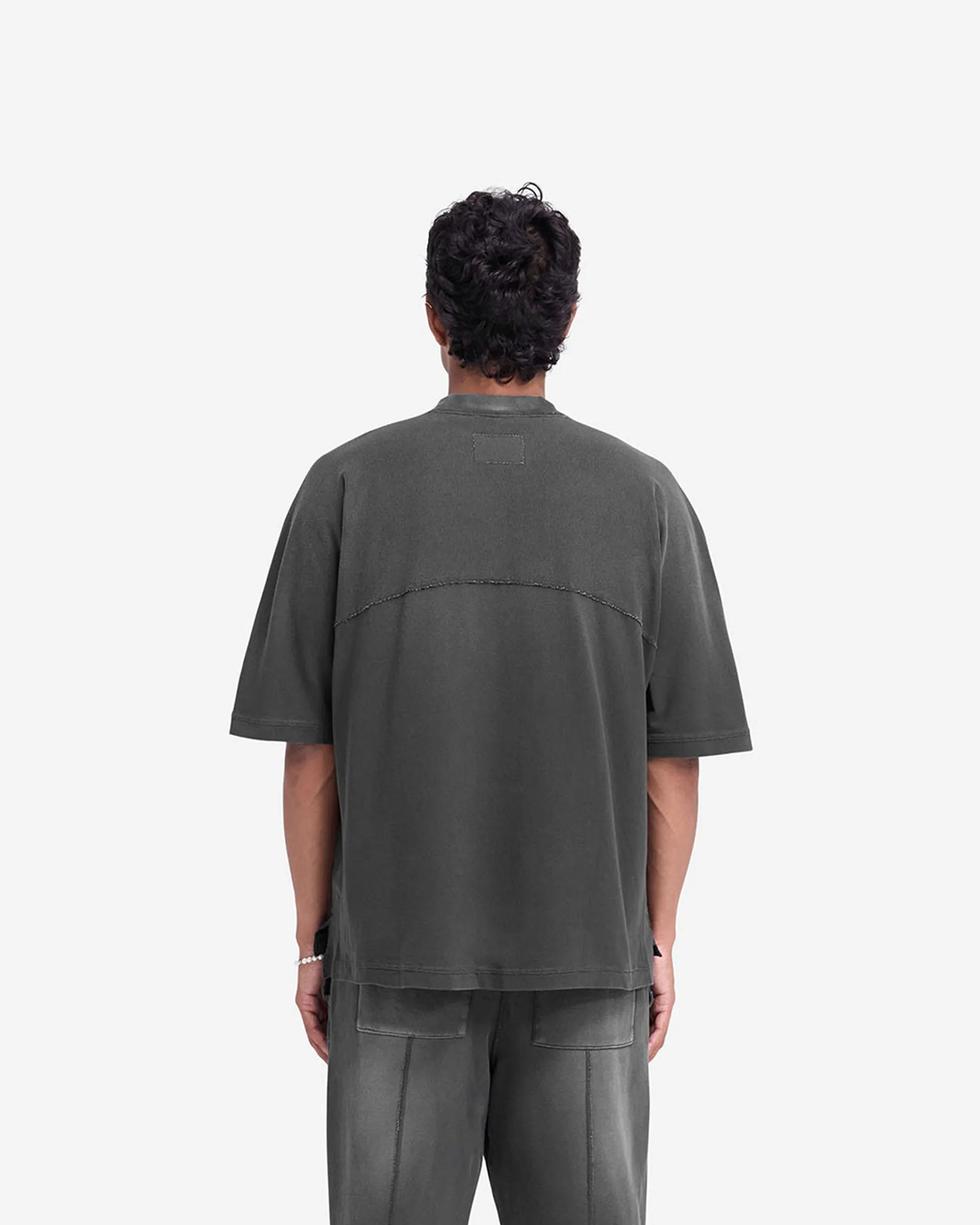 Stepped Hem T-Shirt - Stained Black sold by Represent product image thumbnail 5