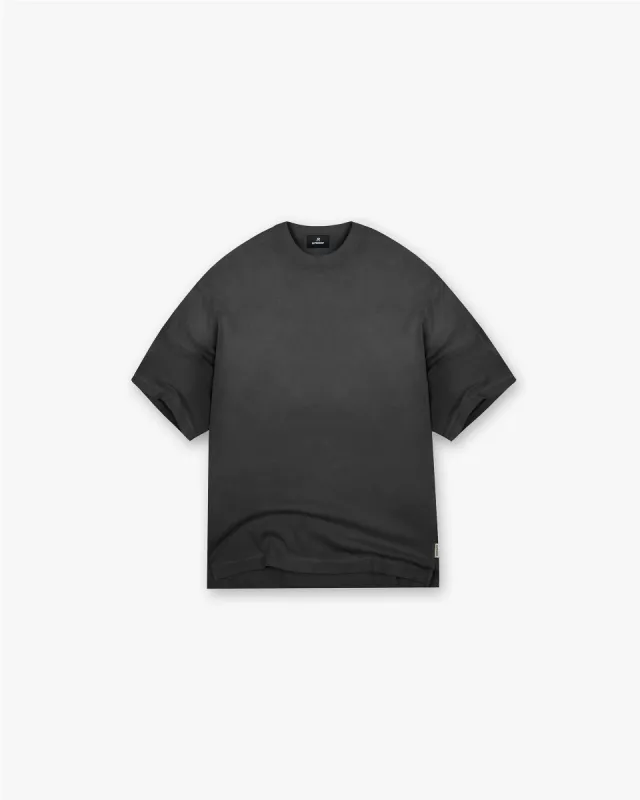 Stepped Hem T-Shirt - Stained Black sold by Represent