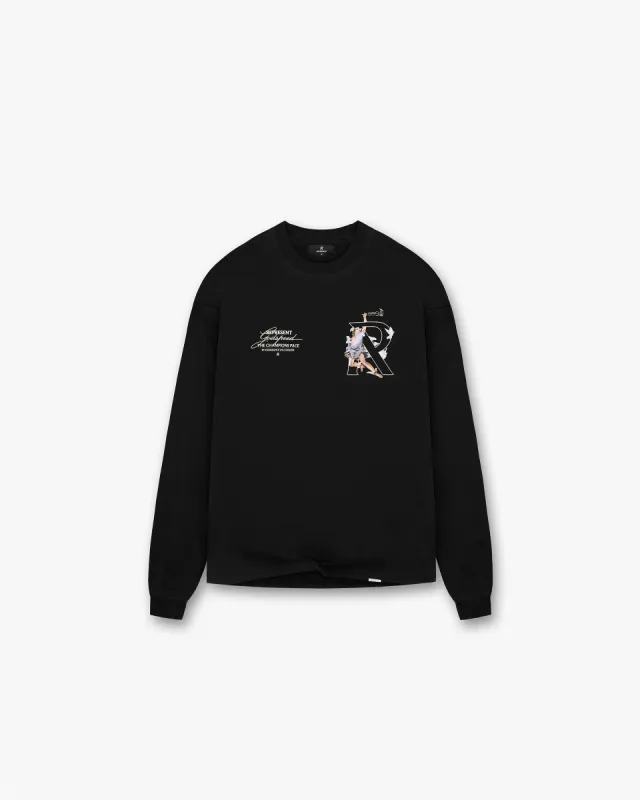 Hermes Long Sleeve T-Shirt - Jet Black sold by Represent