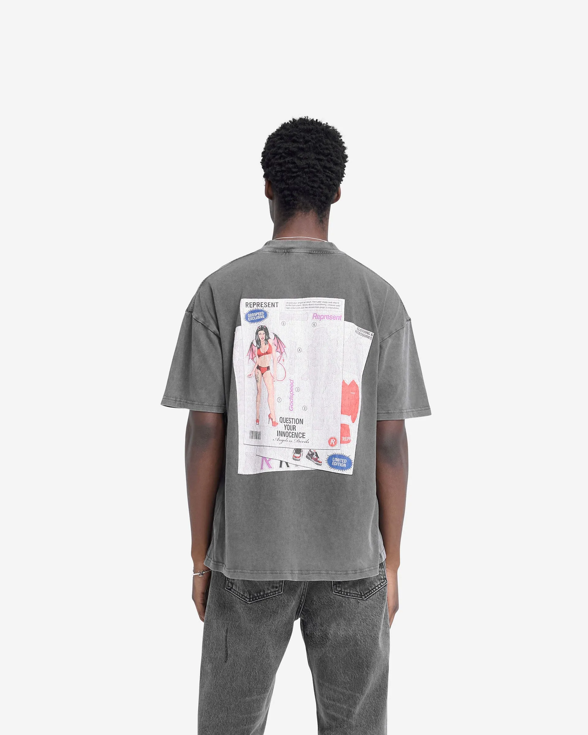 Question Your Innocence T-Shirt - Vintage Grey sold by Represent product image thumbnail 5