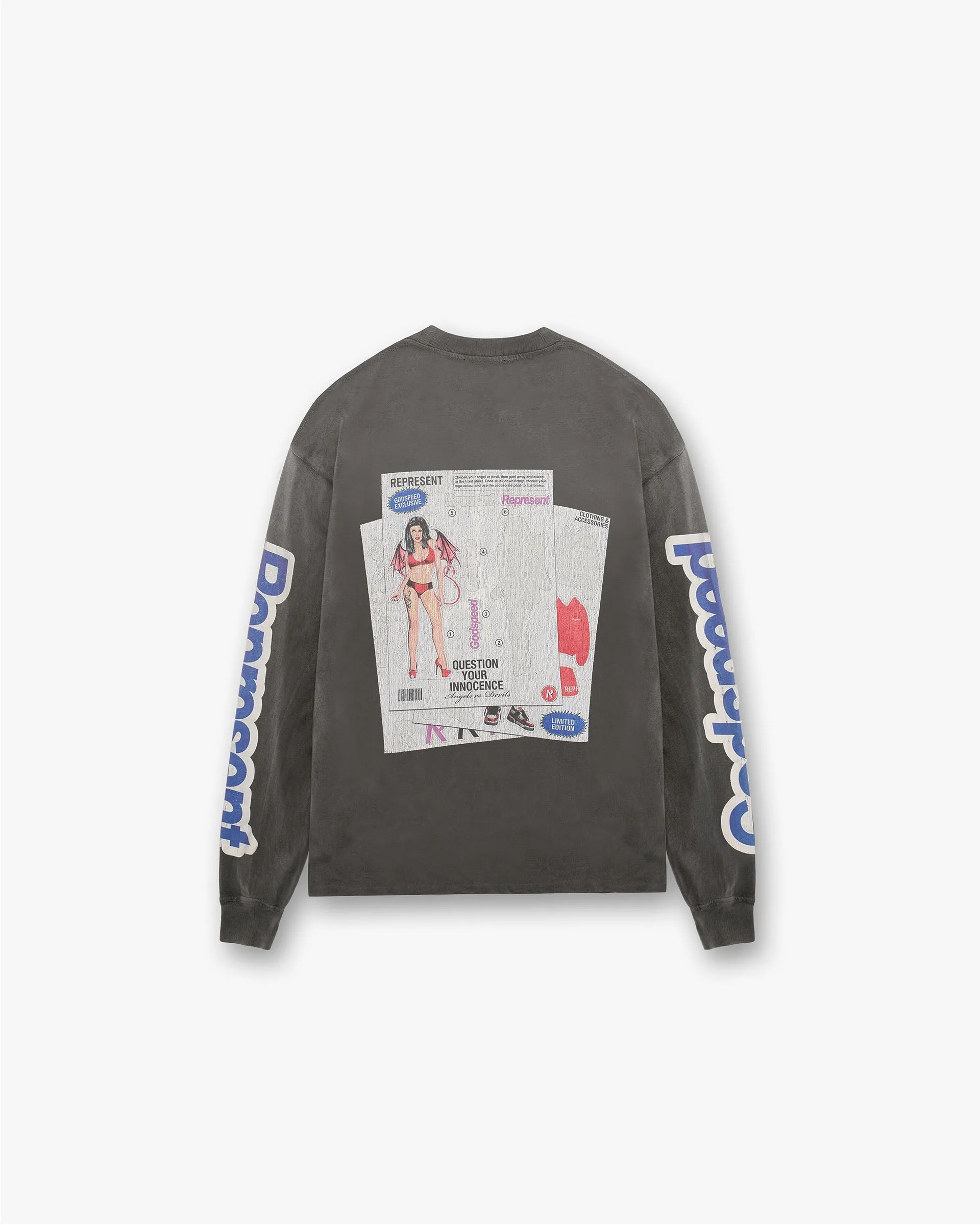 Question Your Innocence Long Sleeve T-Shirt - Vintage Grey sold by Represent product image thumbnail 2