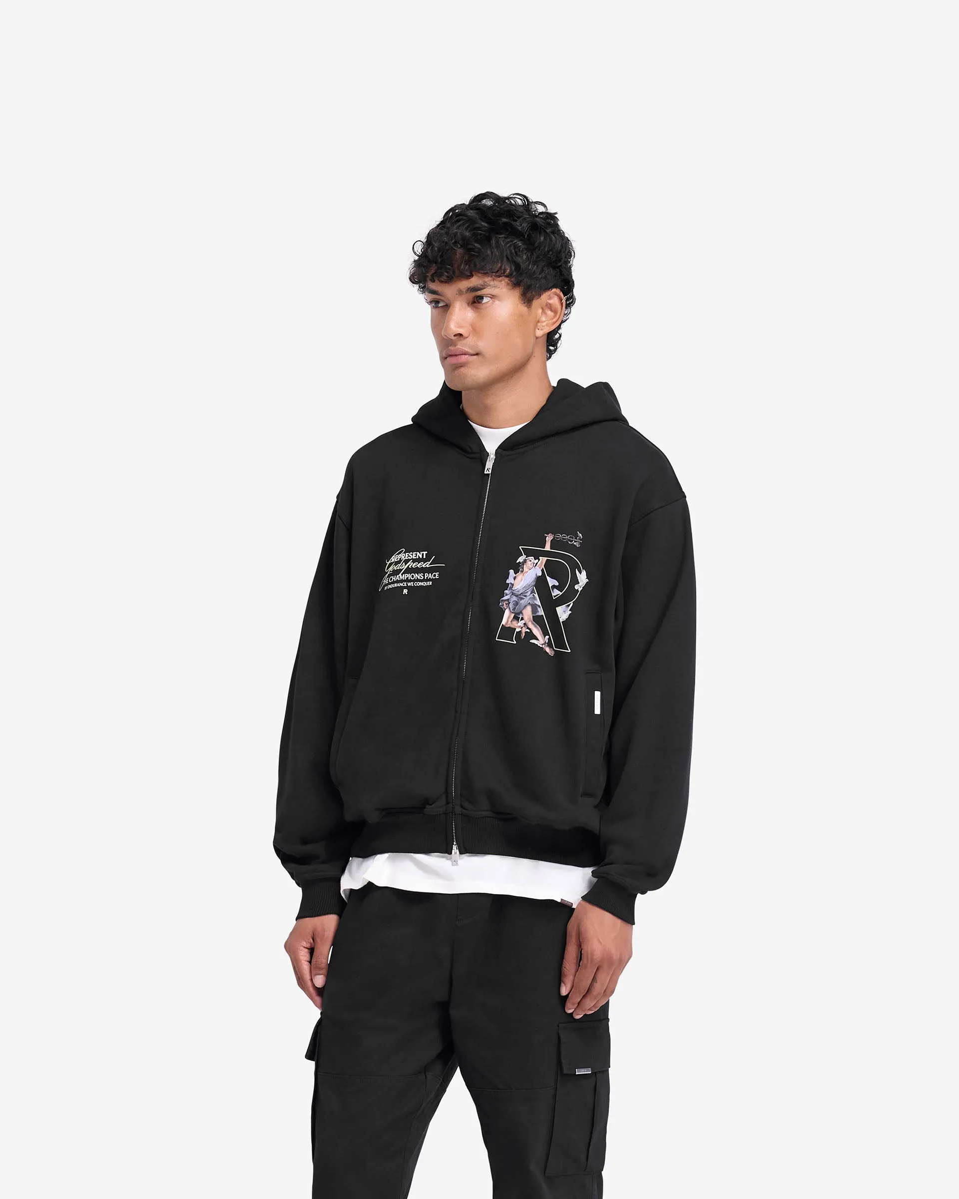 Hermes Zip Hoodie - Jet Black sold by Represent product image thumbnail 4