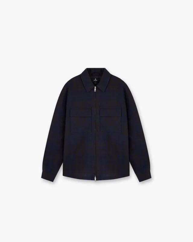 Wadded Zip Overshirt - Midnight Navy sold by Represent