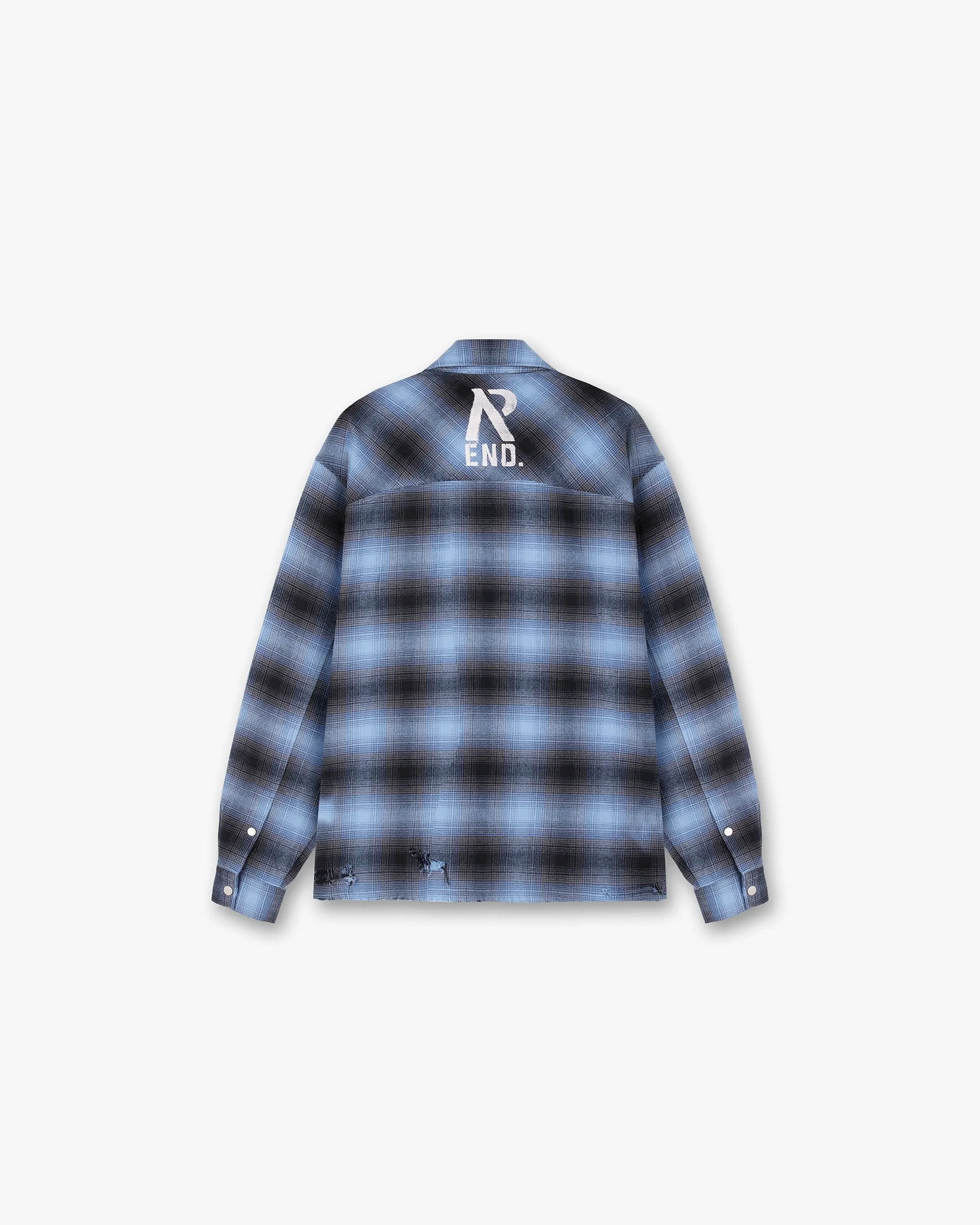 Represent X End Distressed Flannel Shirt - Blue sold by Represent product image thumbnail 2