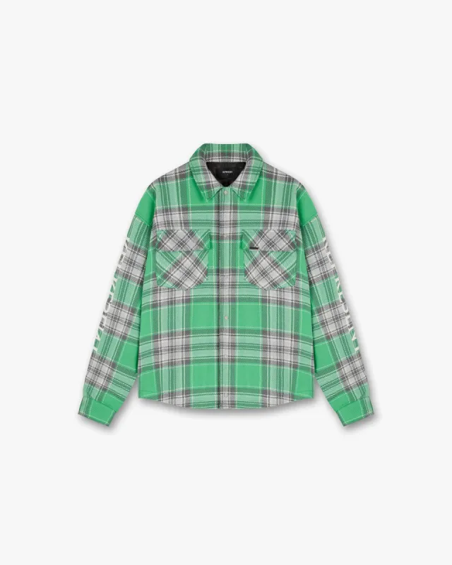 Quilted Flannel Overshirt - Island Green made by Represent