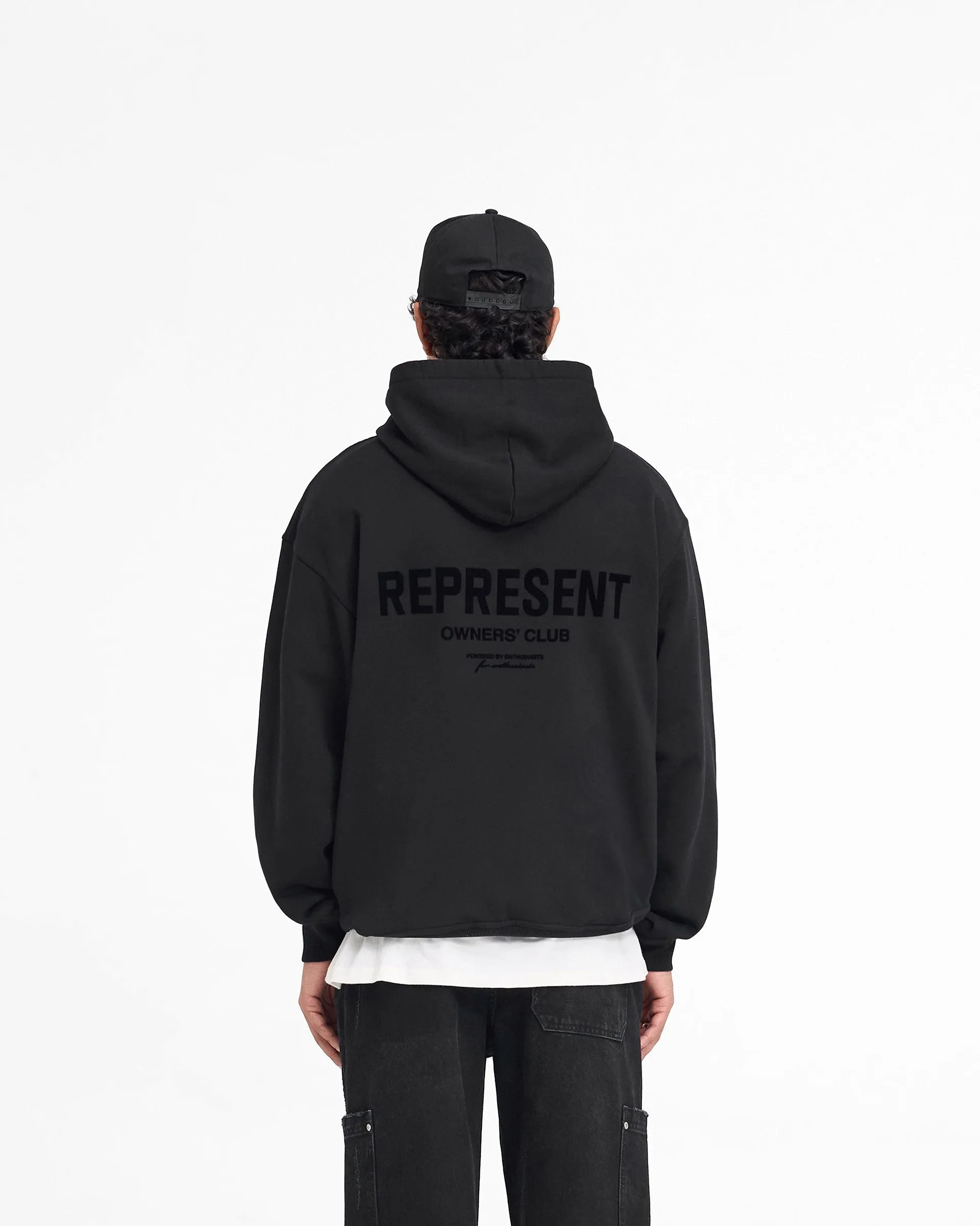 Represent Owners Club Flocked Hoodie - Black sold by Represent product image thumbnail 5