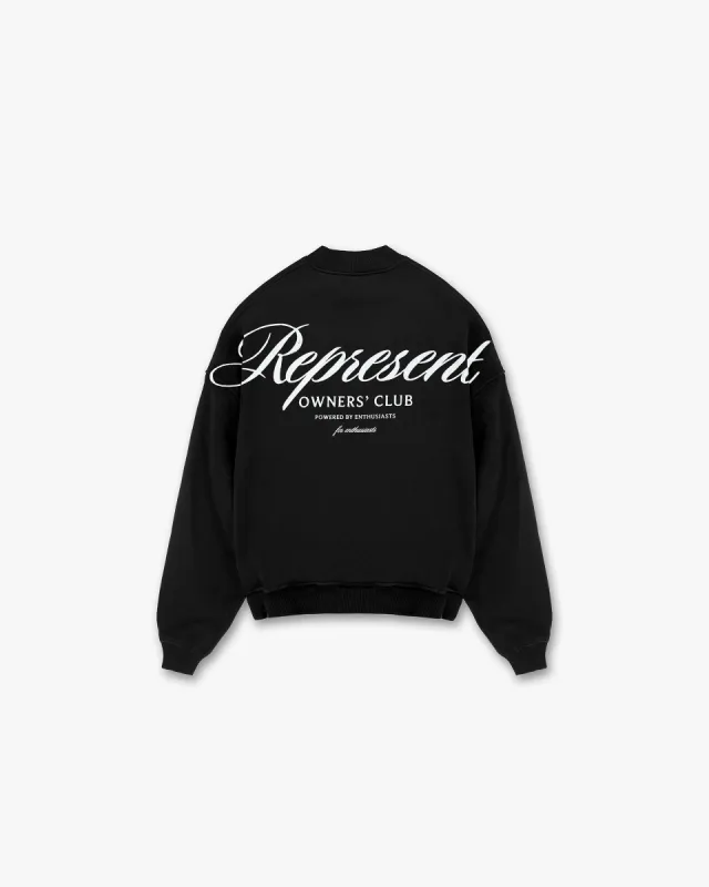 Represent Owners Club Script Sweater - Black sold by Represent