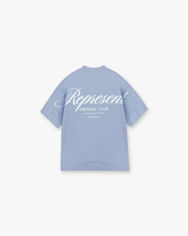 Represent Owners Club Script T-Shirt - Dusty Blue sold by Represent