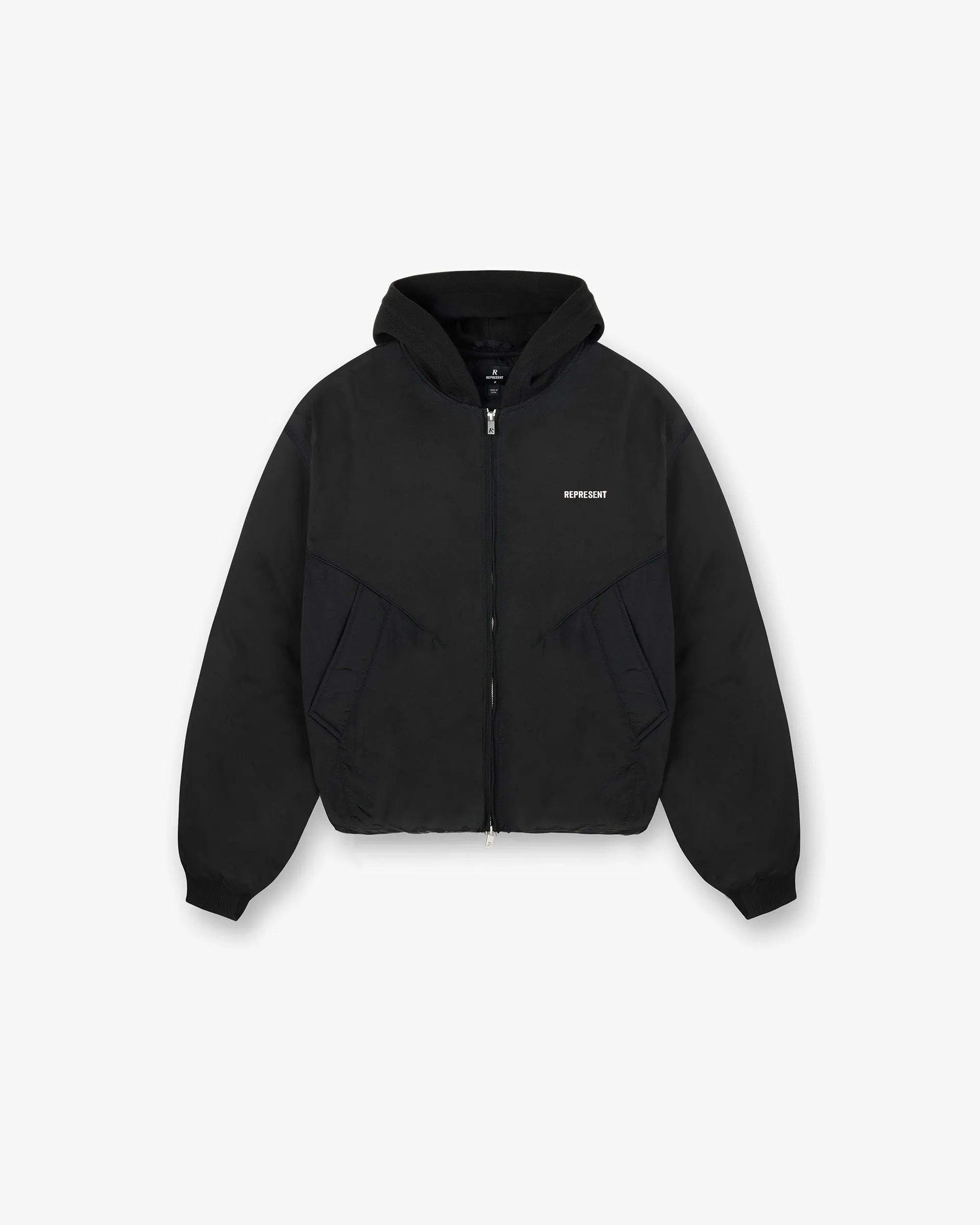 Nylon Hooded Bomber Jacket - Black sold by Represent
