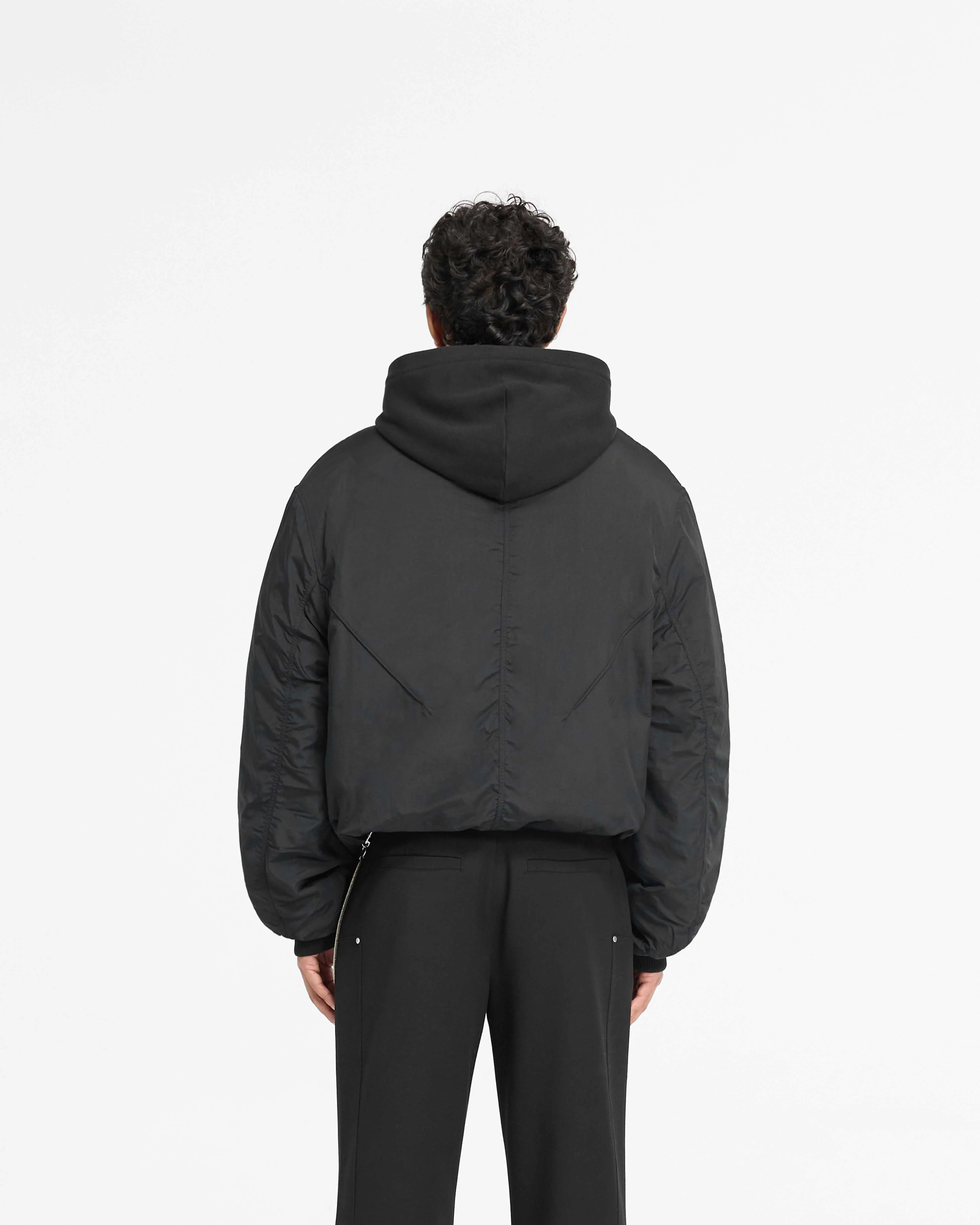 Nylon Hooded Bomber Jacket - Black sold by Represent product image thumbnail 4