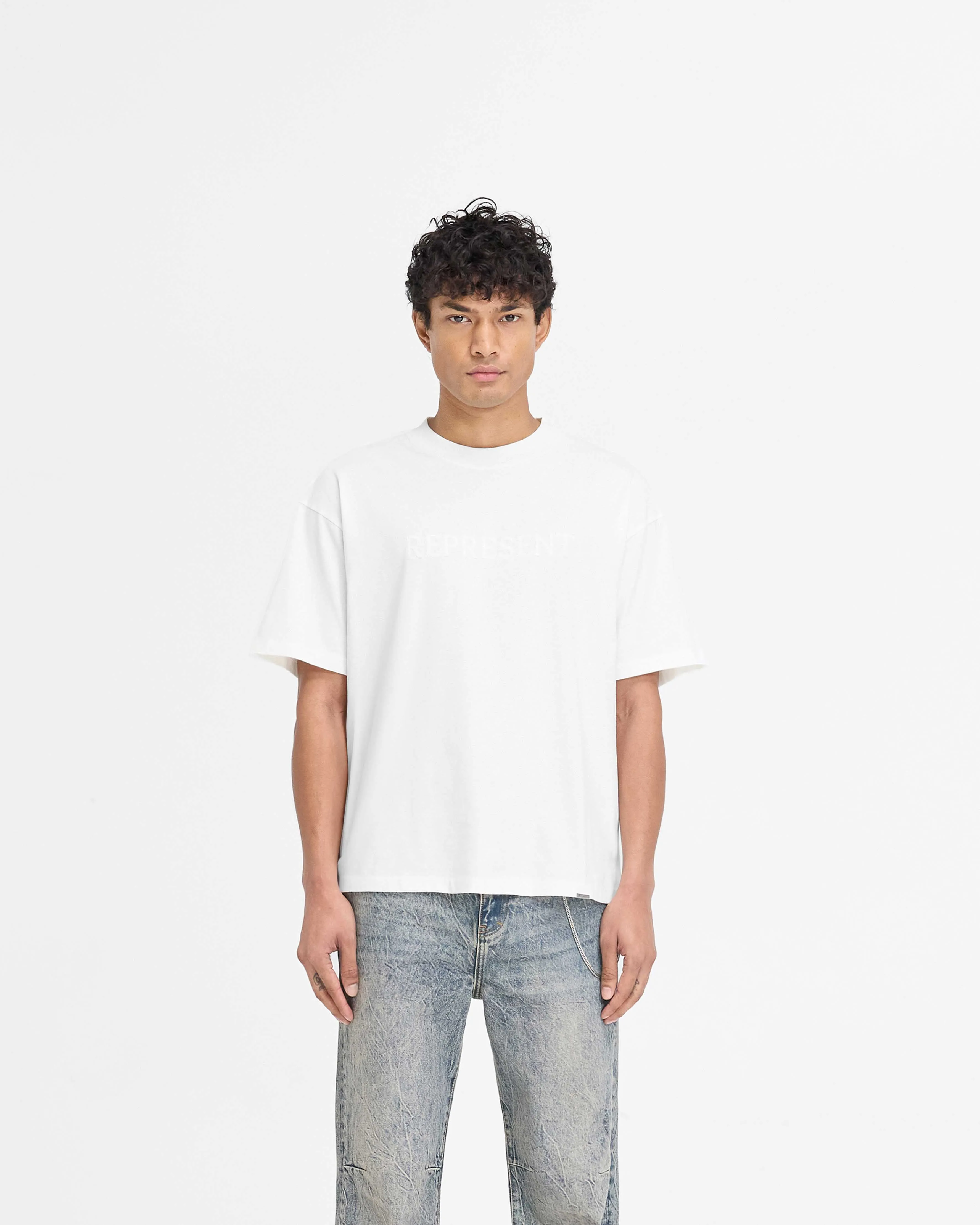 Serif Logo T-Shirt - Flat White sold by Represent product image thumbnail 3