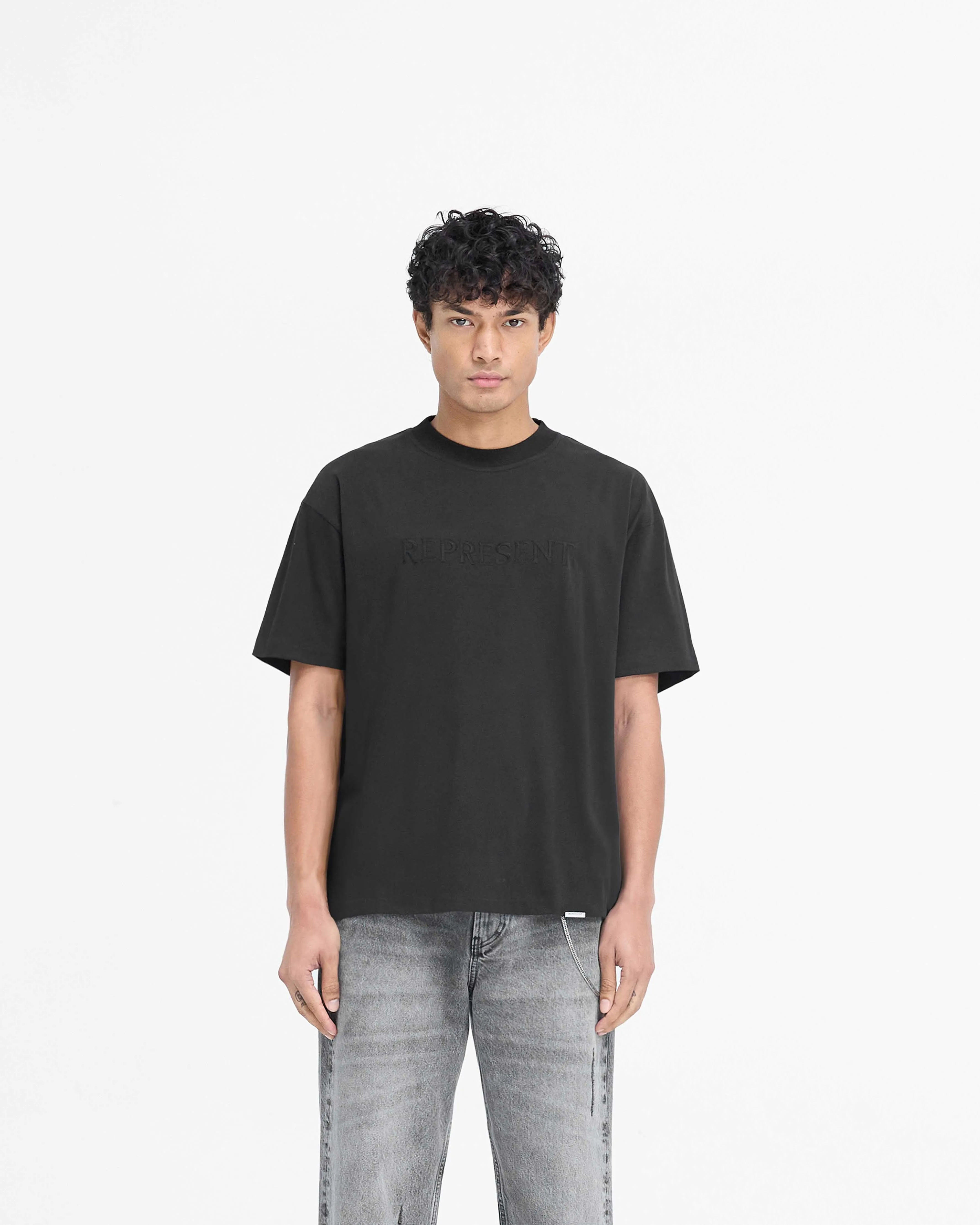 Serif Logo T-Shirt - Jet Black sold by Represent product image thumbnail 3