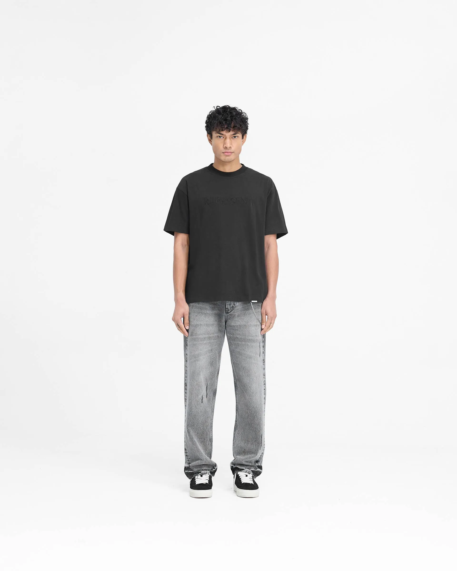 Serif Logo T-Shirt - Jet Black sold by Represent product image thumbnail 5