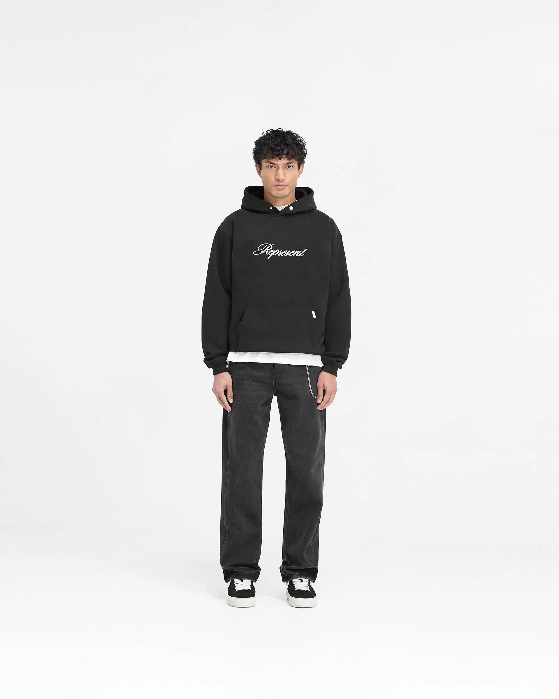 Script Logo Hoodie - Black sold by Represent product image thumbnail 5