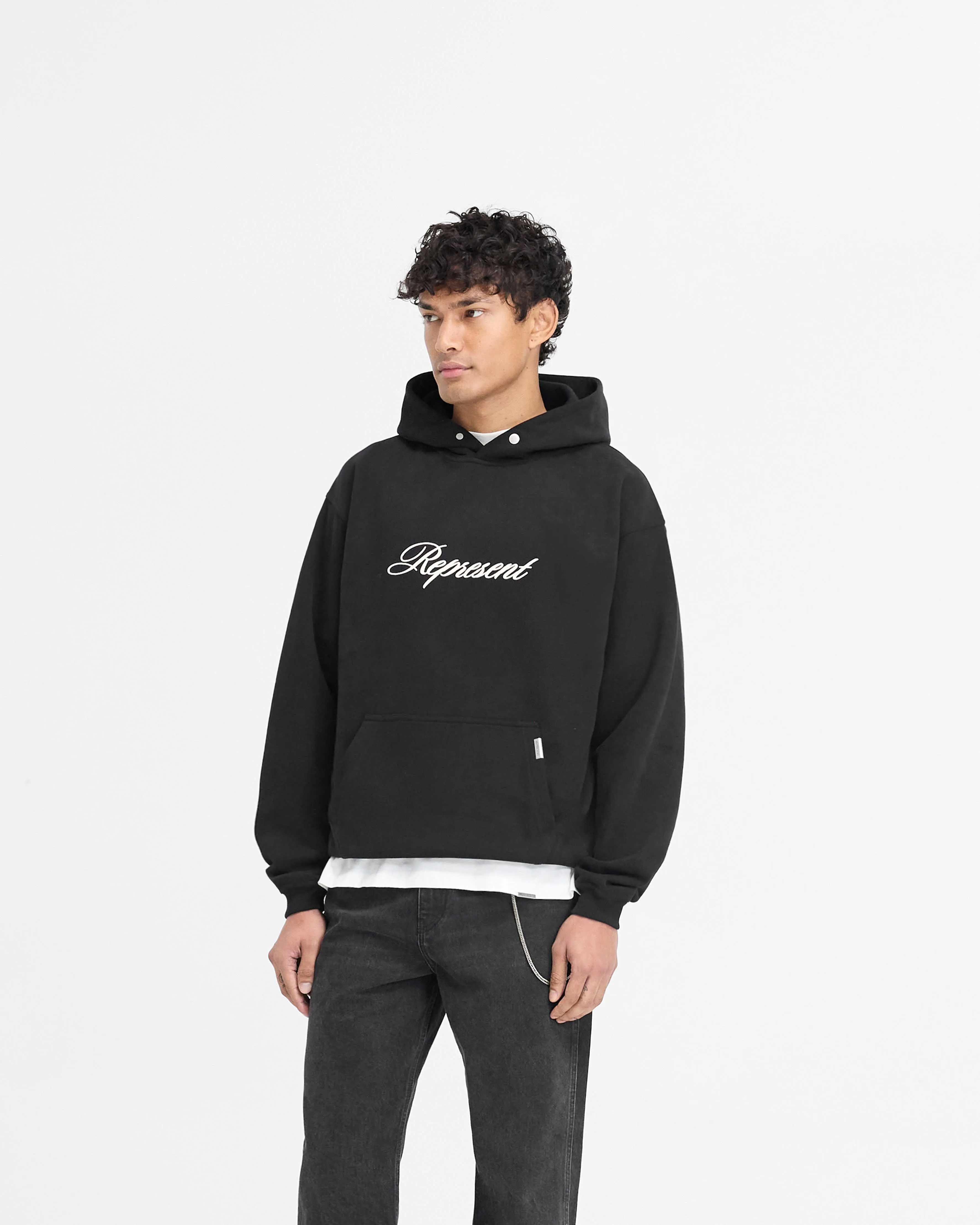 Script Logo Hoodie - Black sold by Represent product image thumbnail 2
