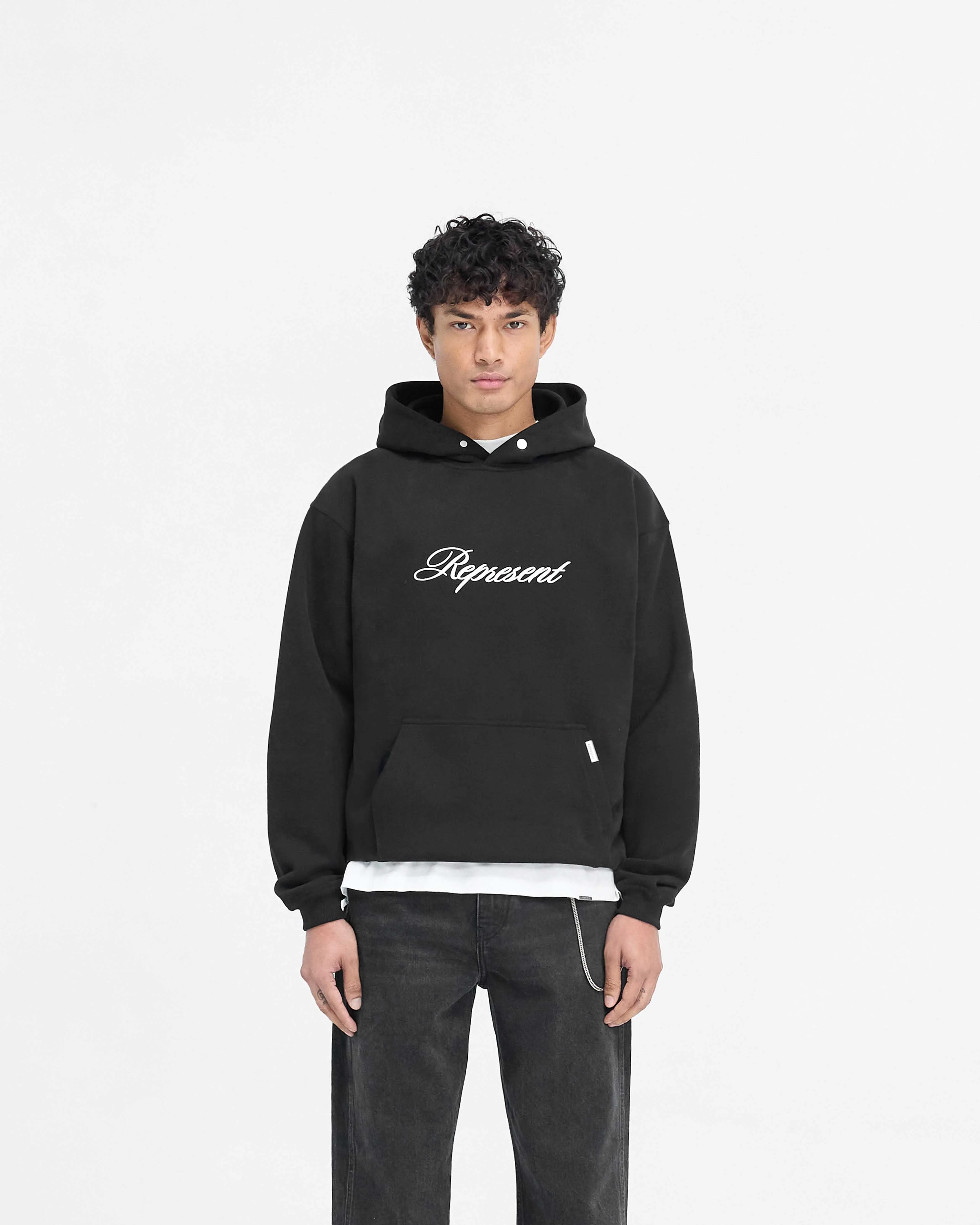 Script Logo Hoodie - Black sold by Represent product image thumbnail 3