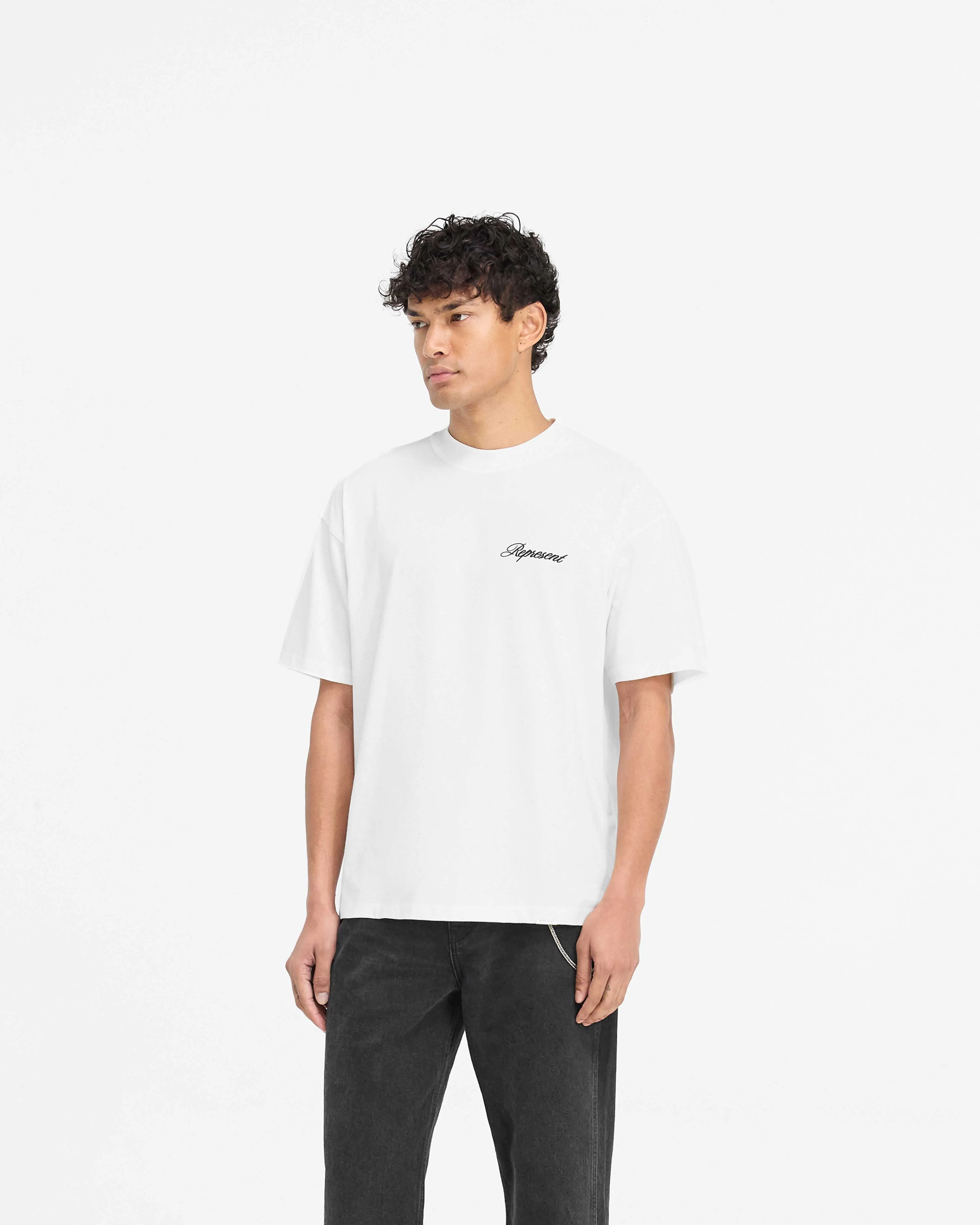 Script Logo T-Shirt - Flat White sold by Represent product image thumbnail 2