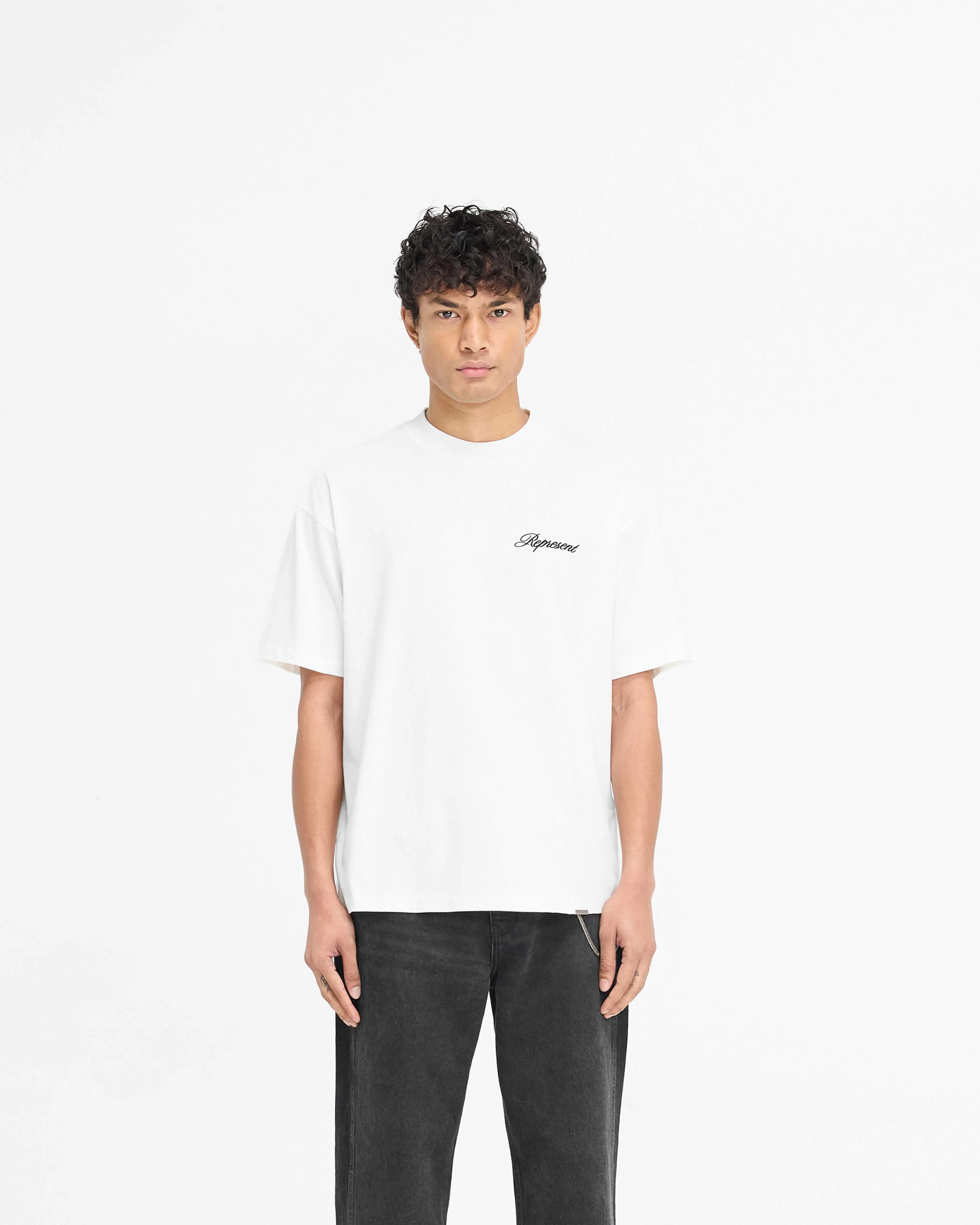 Script Logo T-Shirt - Flat White sold by Represent product image thumbnail 3