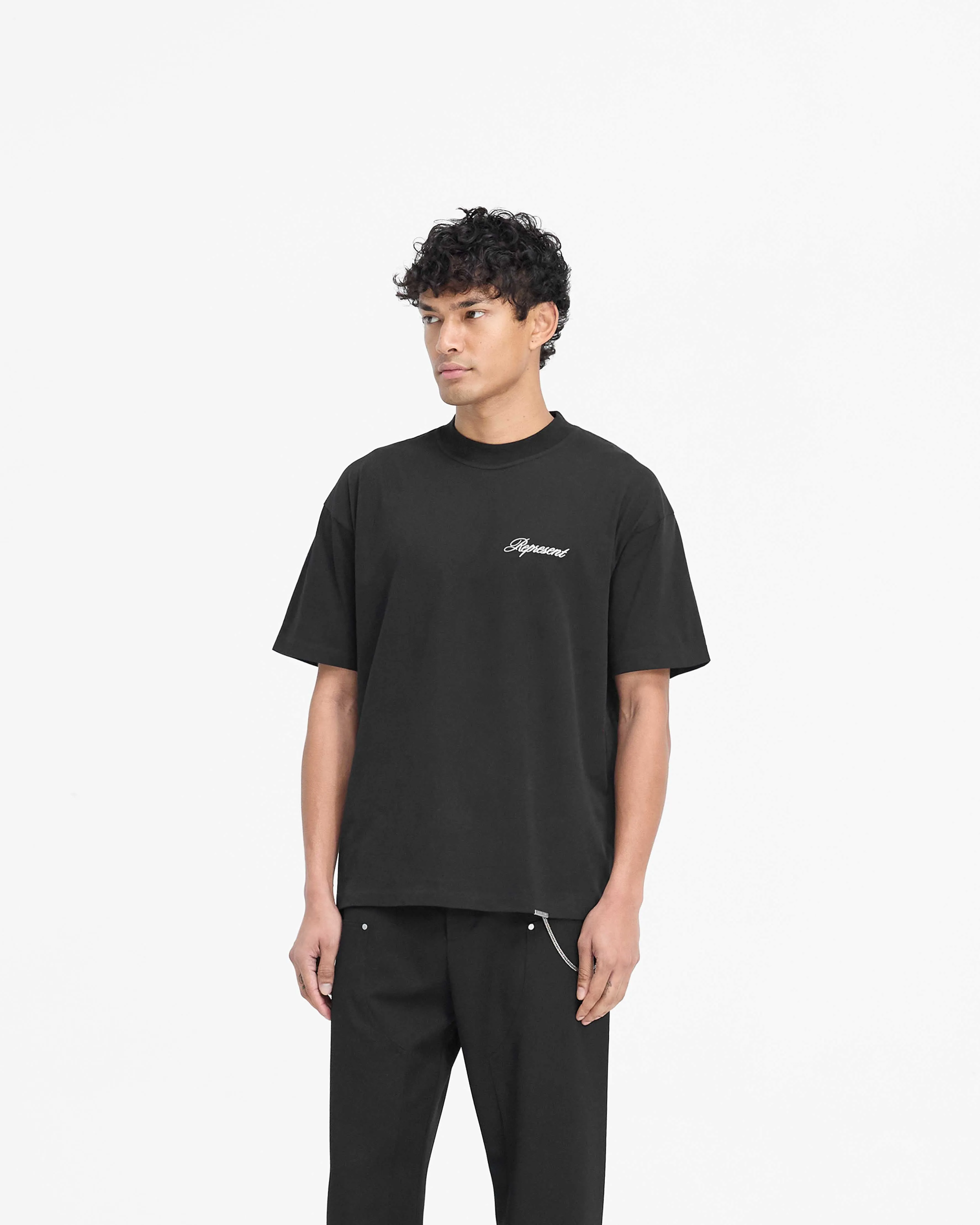 Script Logo T-Shirt - Black sold by Represent product image thumbnail 2