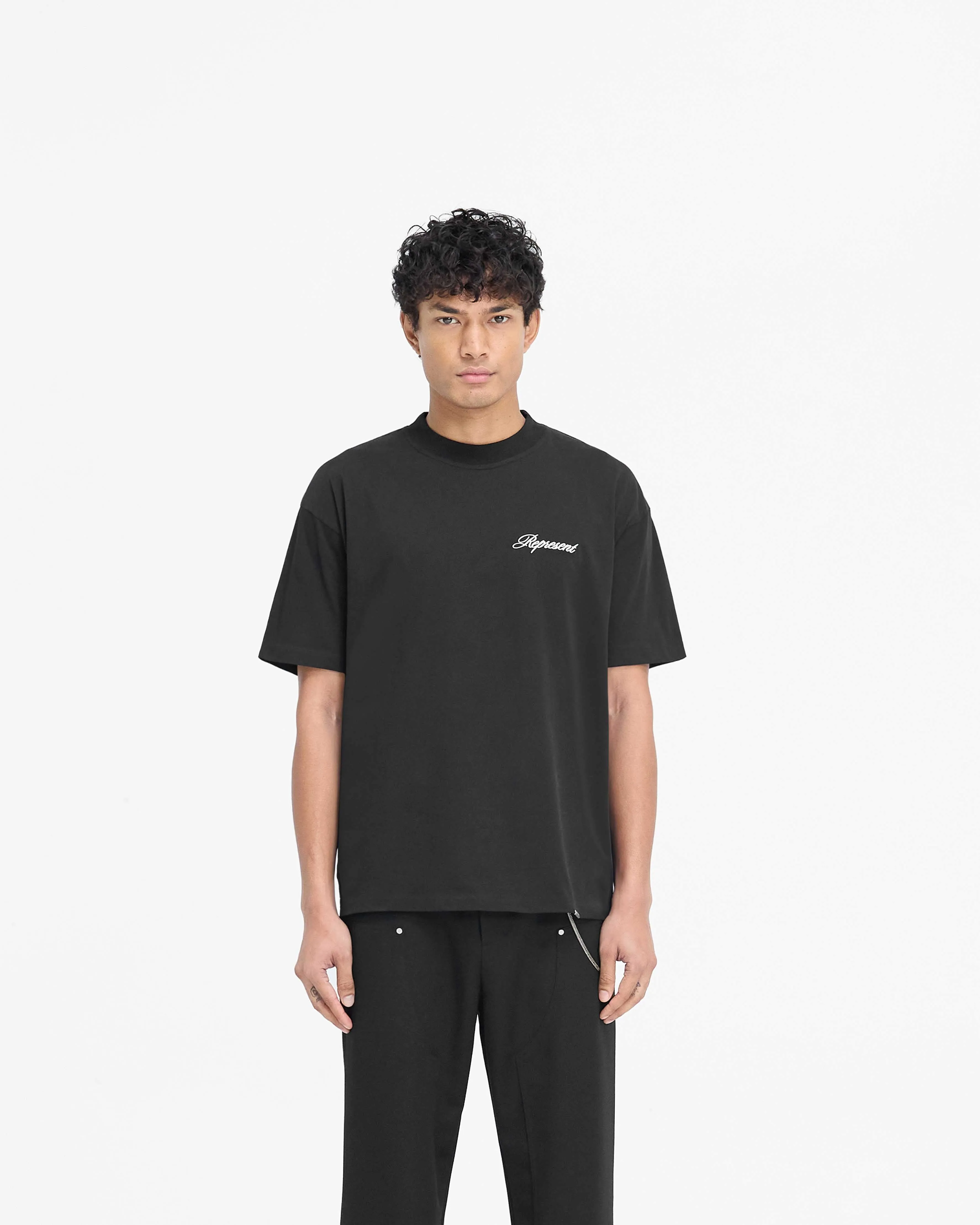 Script Logo T-Shirt - Black sold by Represent product image thumbnail 3