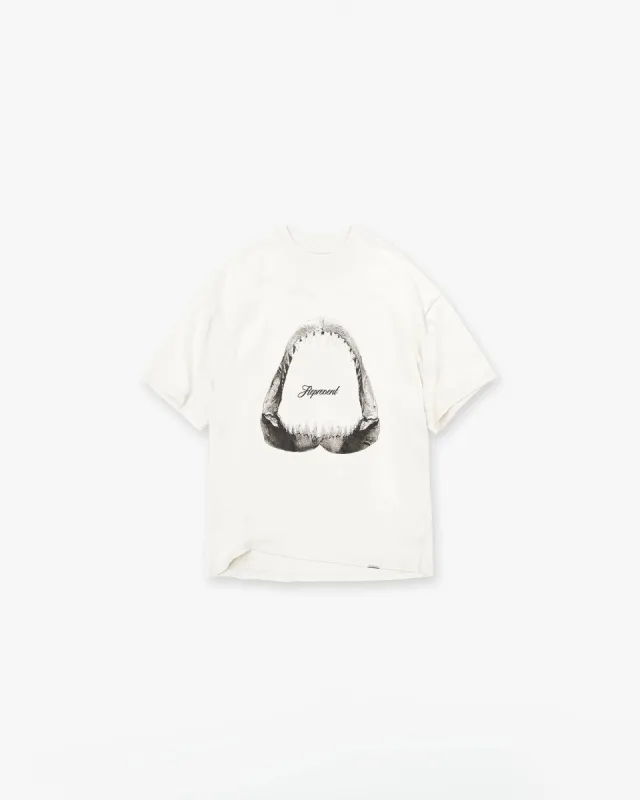 Shark Jaws T-Shirt - Flat White sold by Represent