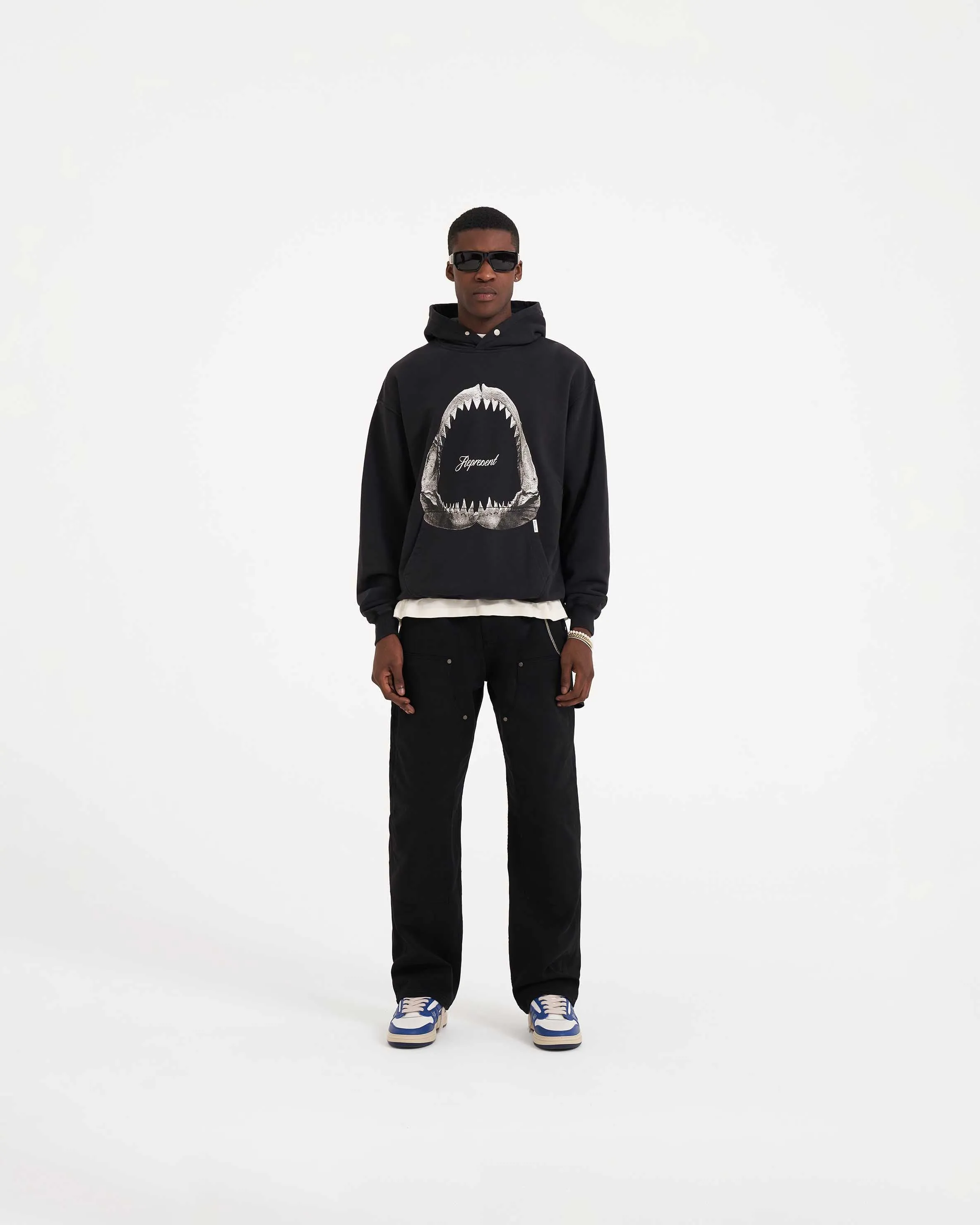 Shark Jaws Hoodie - Off Black sold by Represent product image thumbnail 5