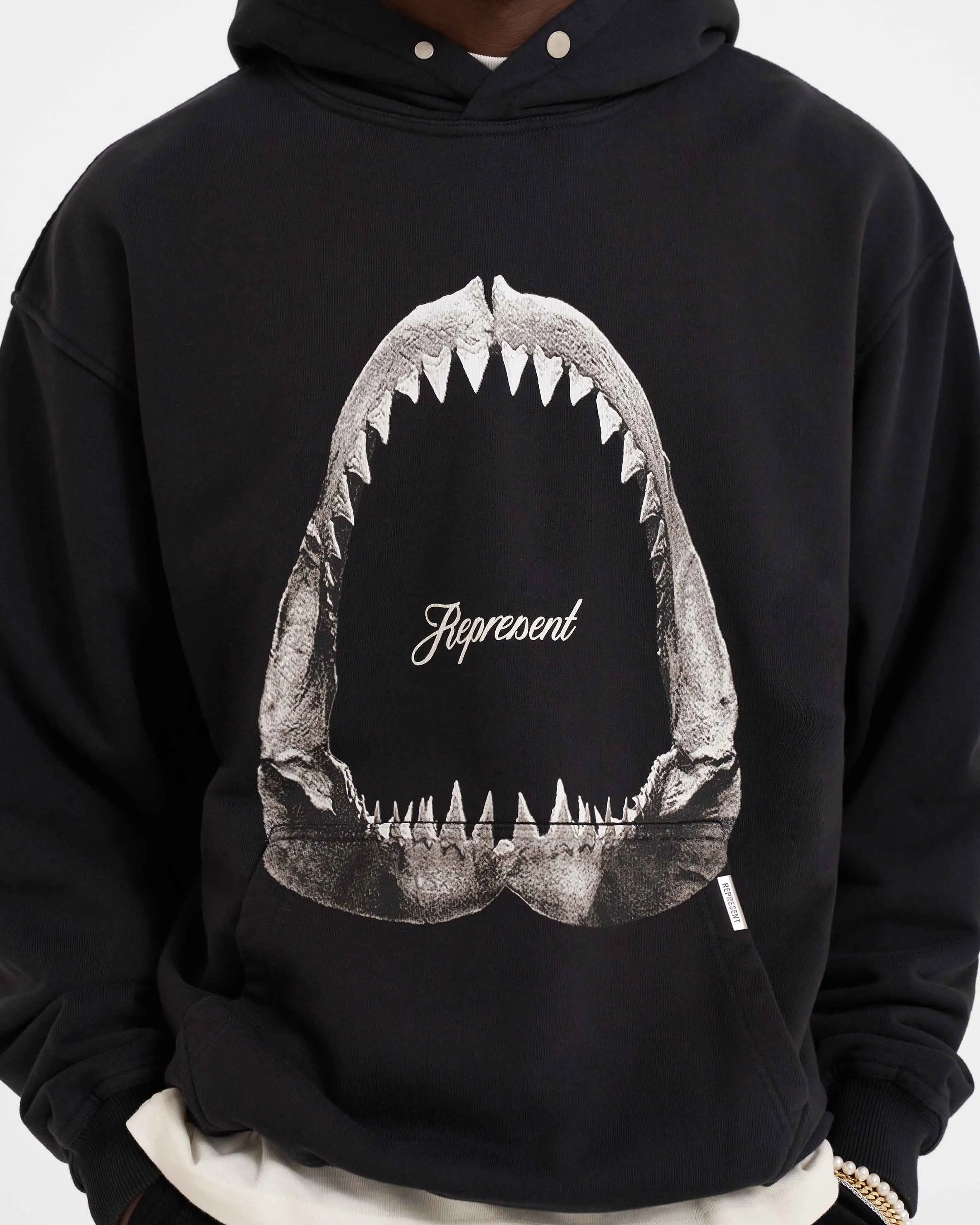 Shark Jaws Hoodie - Off Black sold by Represent product image thumbnail 4