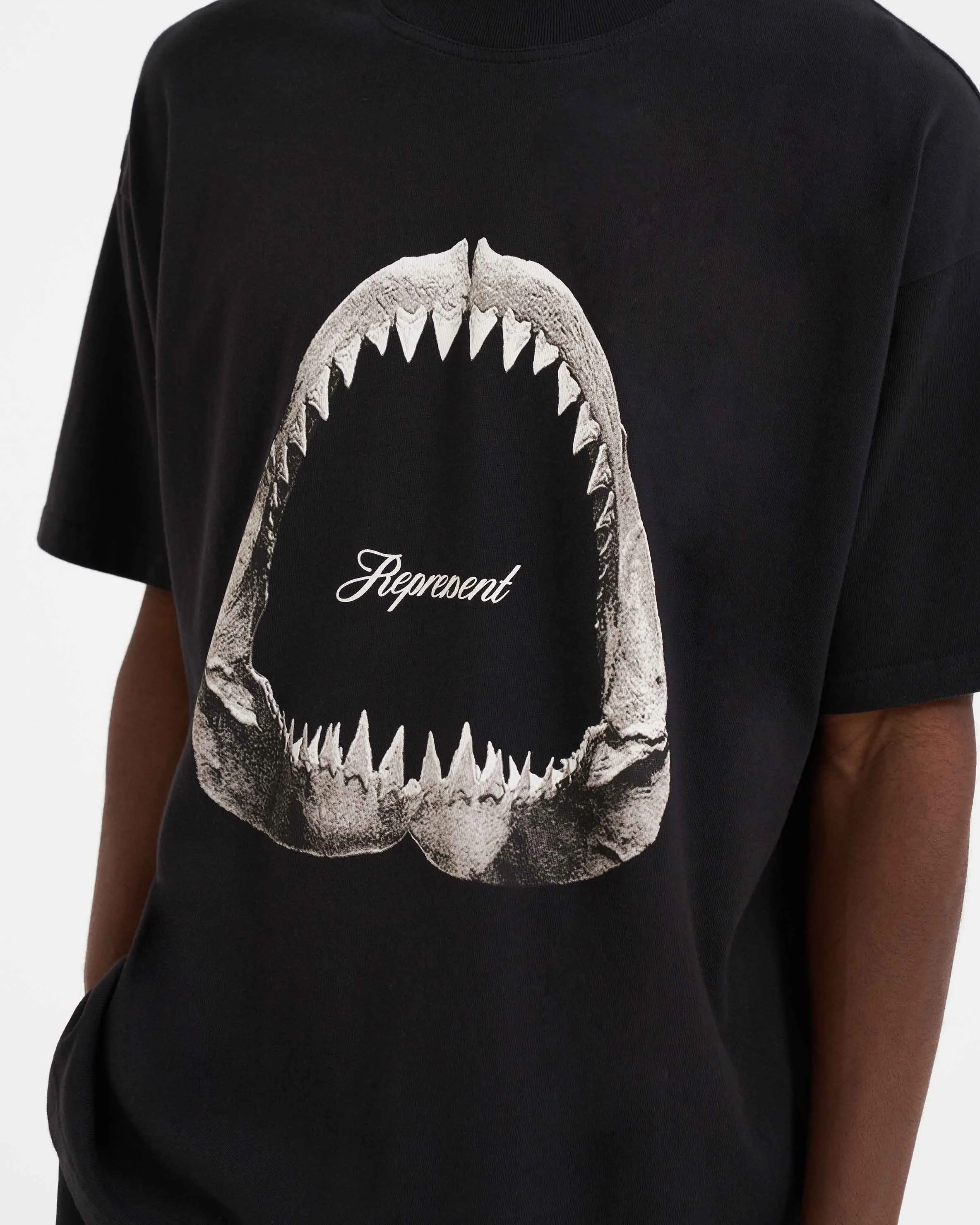 Shark Jaws T-Shirt - Off Black sold by Represent product image thumbnail 4