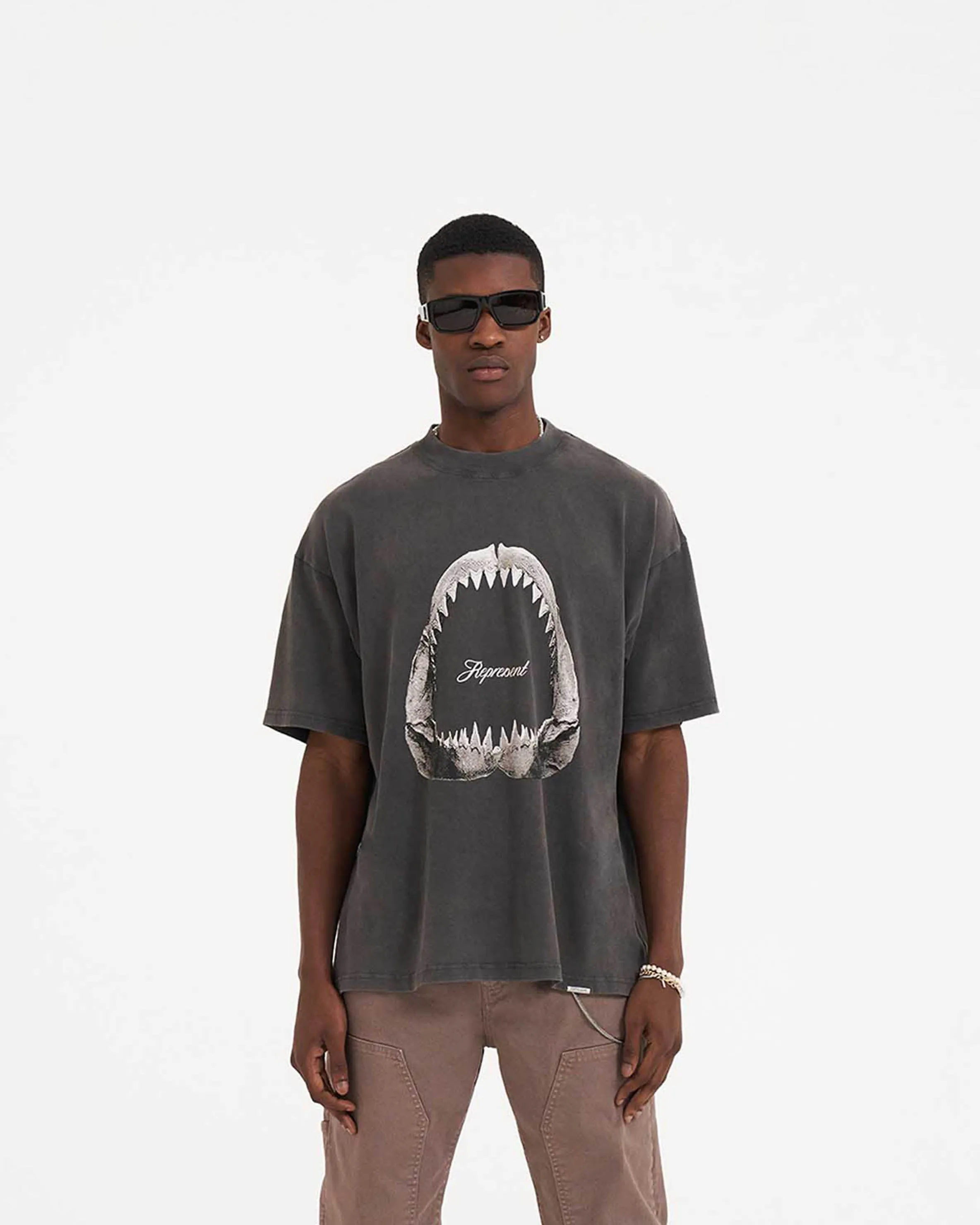 Shark Jaws T-Shirt - Vintage Grey sold by Represent product image thumbnail 2