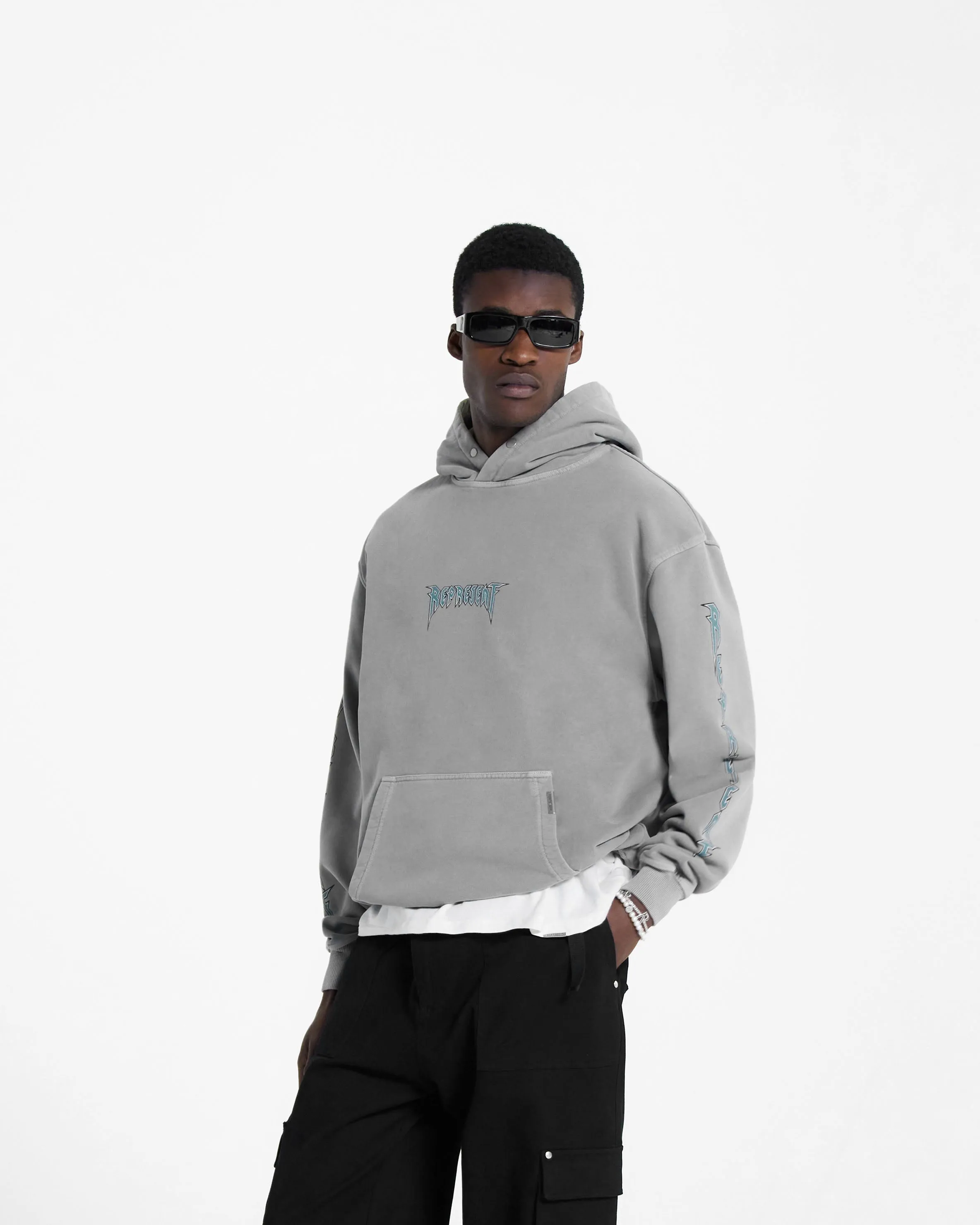 Rock Logo Hoodie - Ultimate Grey sold by Represent product image thumbnail 3