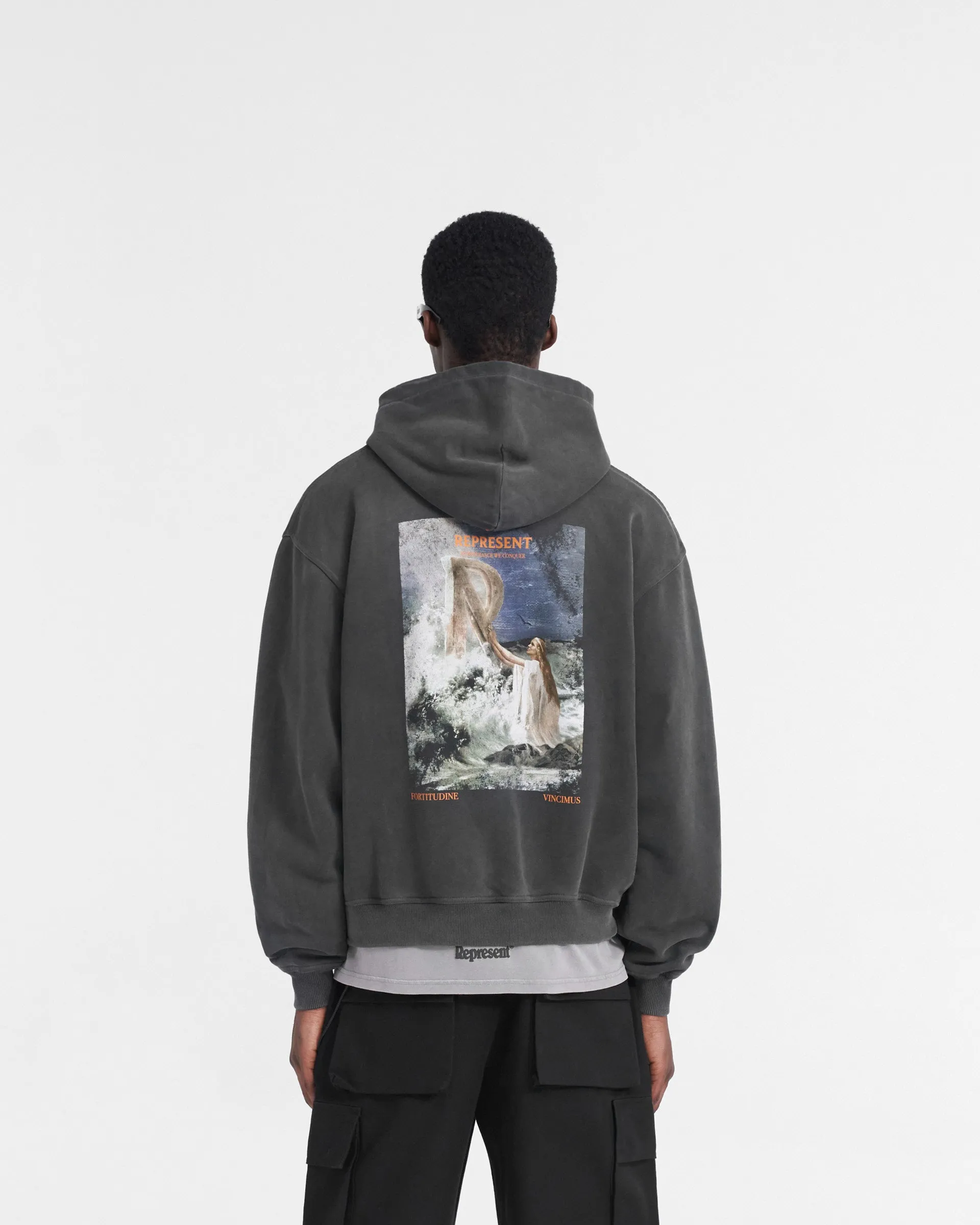Higher Truth Zip Through Hoodie - Aged Black sold by Represent product image thumbnail 5