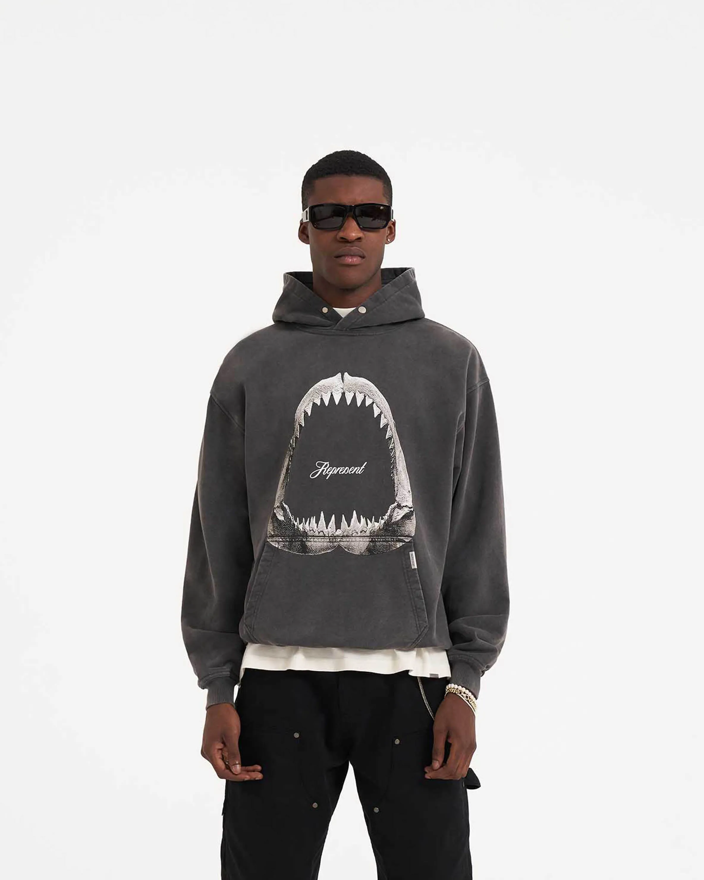 Shark Jaws Hoodie - Vintage Grey sold by Represent product image thumbnail 2