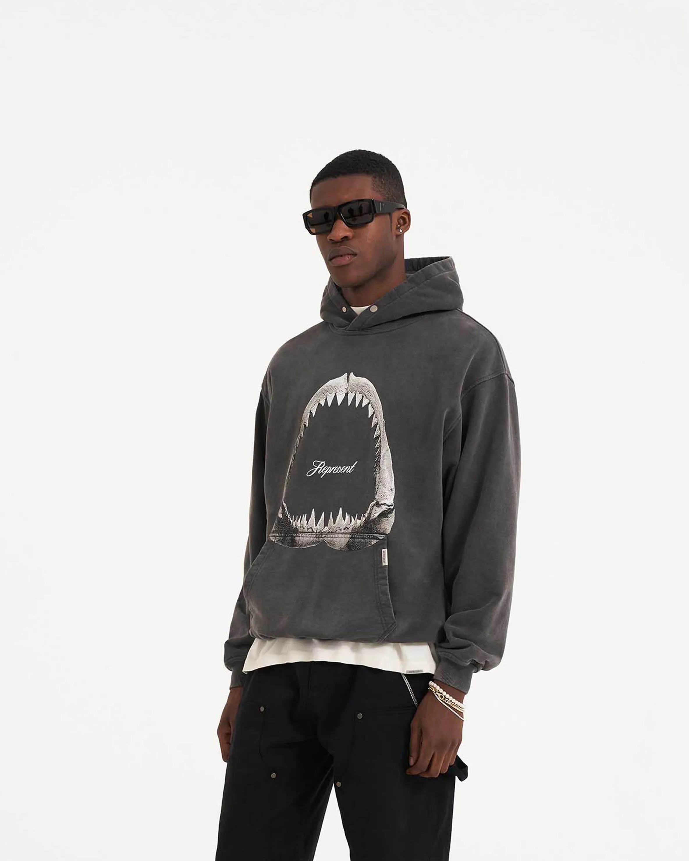Shark Jaws Hoodie - Vintage Grey sold by Represent product image thumbnail 3