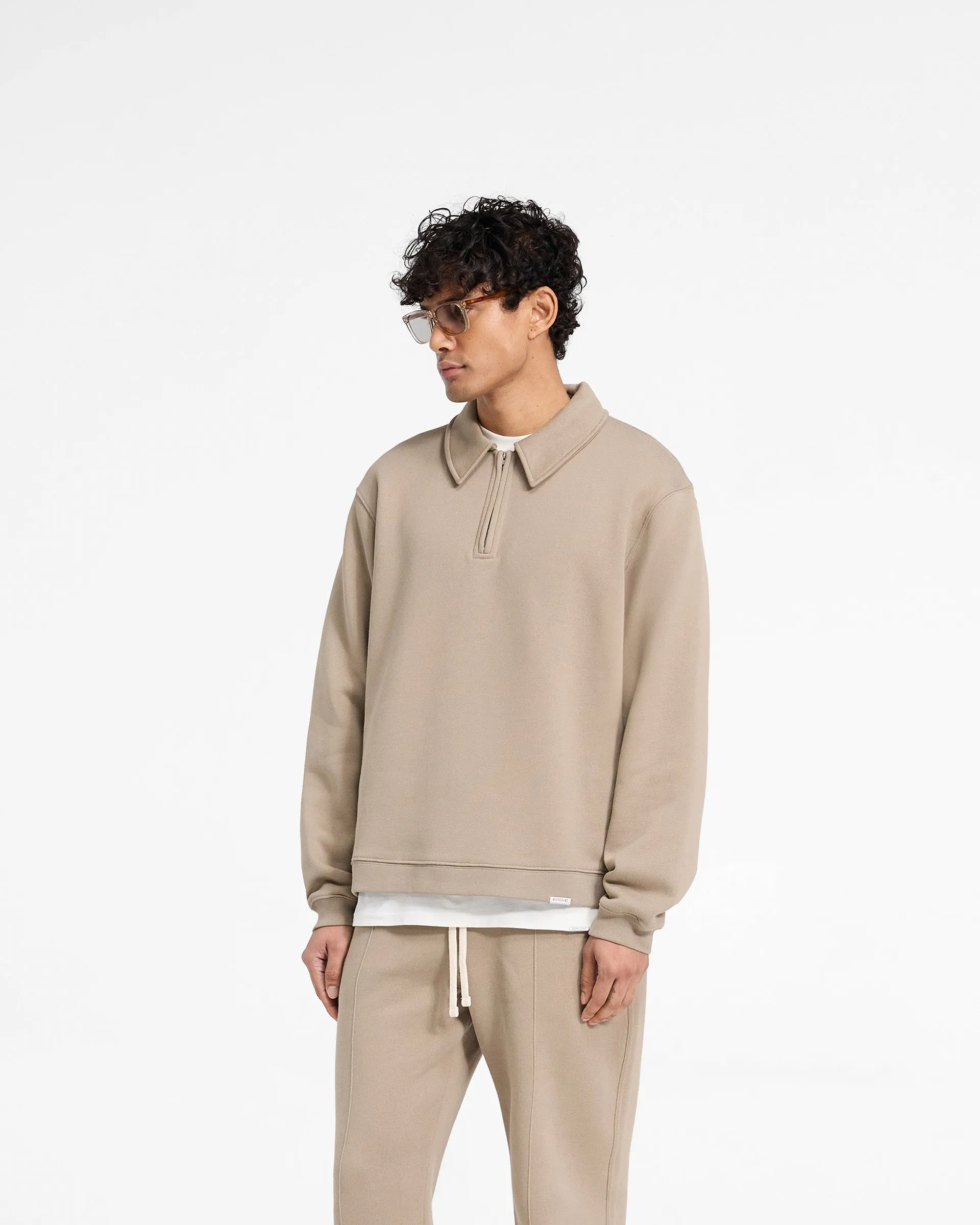 Initial Boxy Quarter Zip - Dune sold by Represent product image thumbnail 2