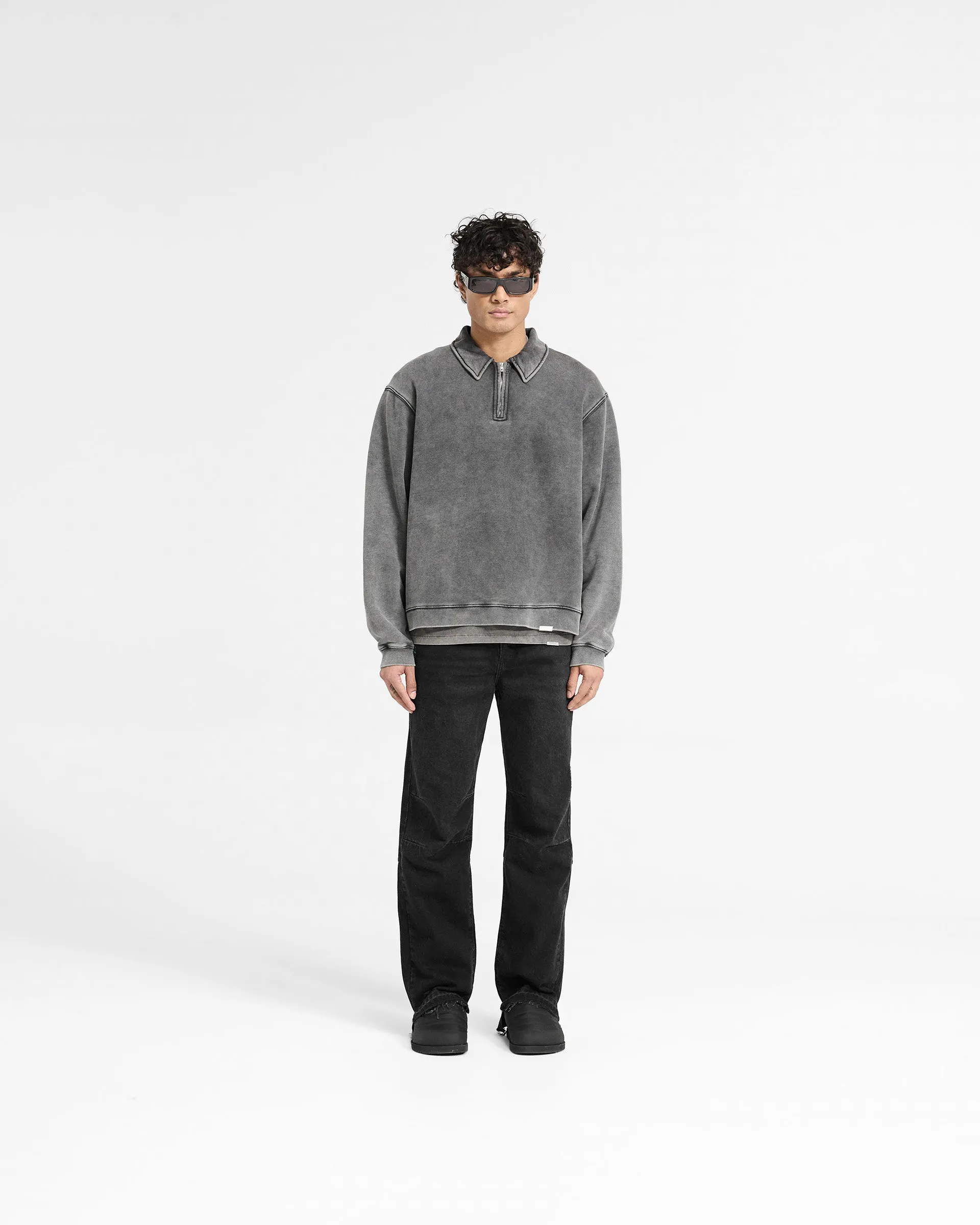 Initial Boxy Quarter Zip - Vintage Grey sold by Represent product image thumbnail 5