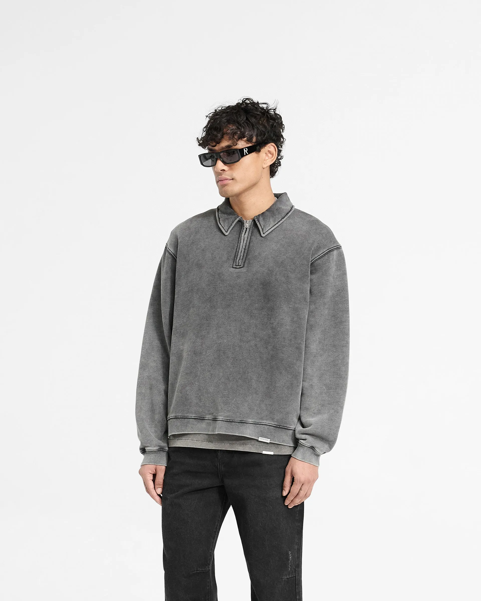 Initial Boxy Quarter Zip - Vintage Grey sold by Represent product image thumbnail 2