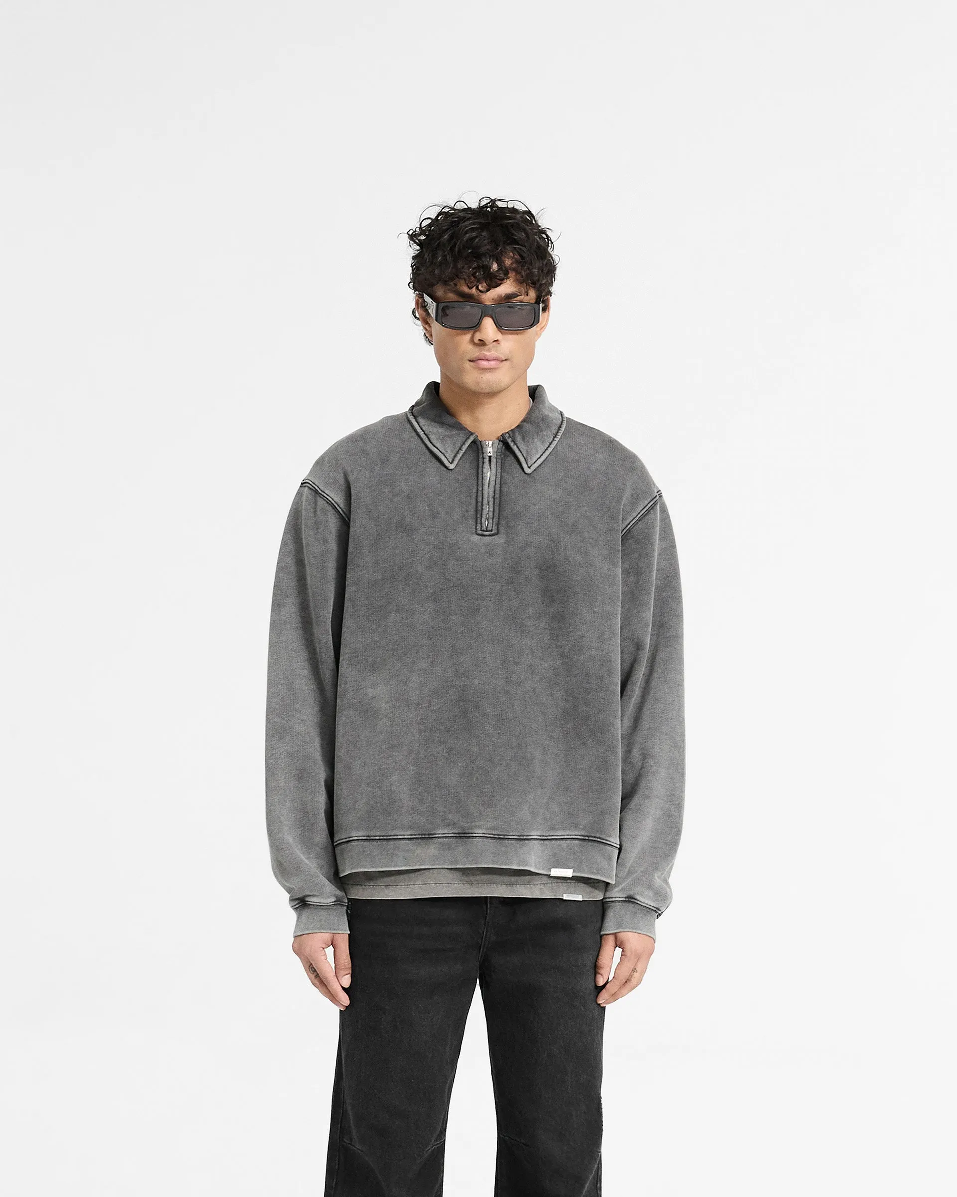 Initial Boxy Quarter Zip - Vintage Grey sold by Represent product image thumbnail 3